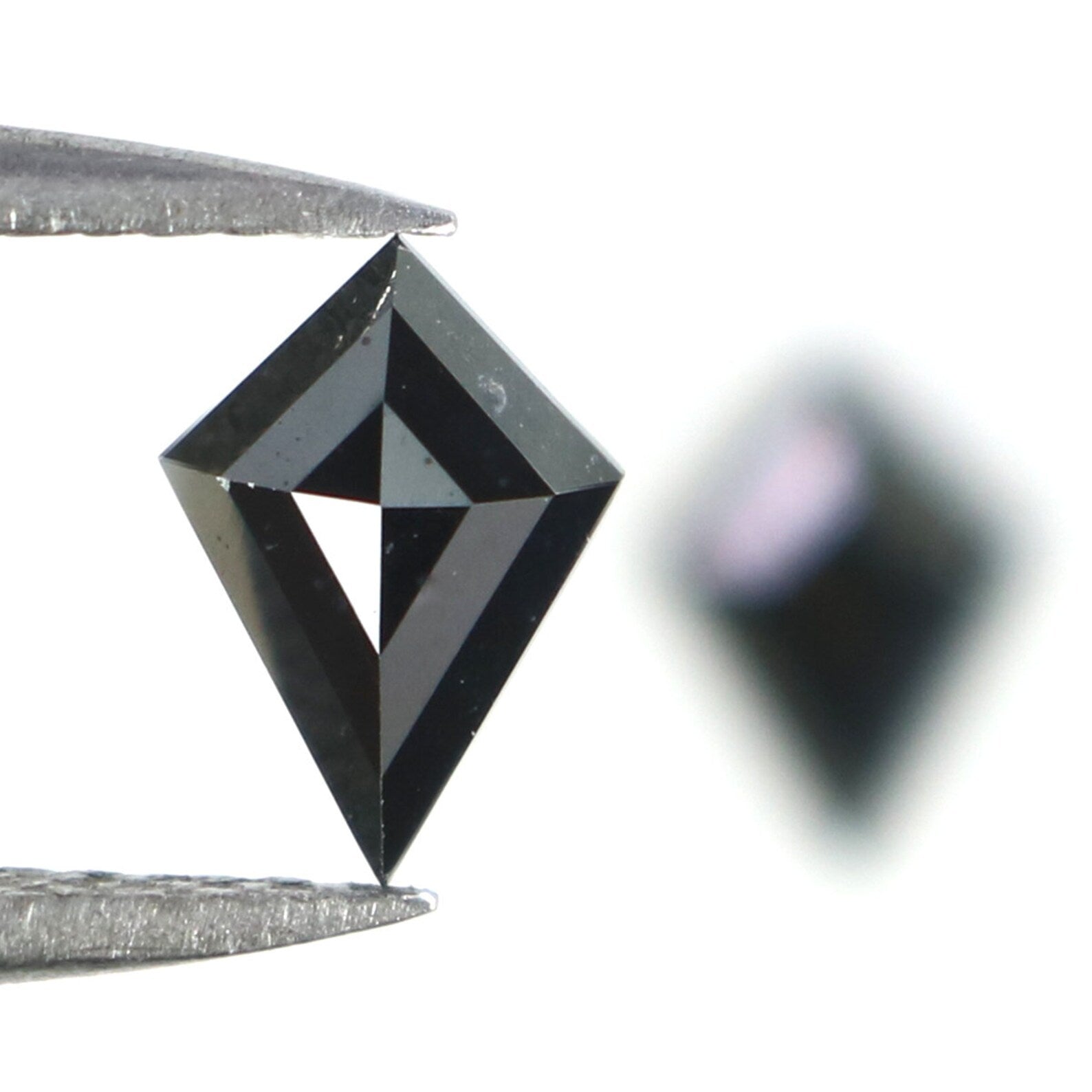 0.64 CT Natural Loose Kite Cut Pair Diamond Black Color Kite Shape Diamond 6.95 MM Natural Black Color Diamond Kite Rose Cut Diamond N2273