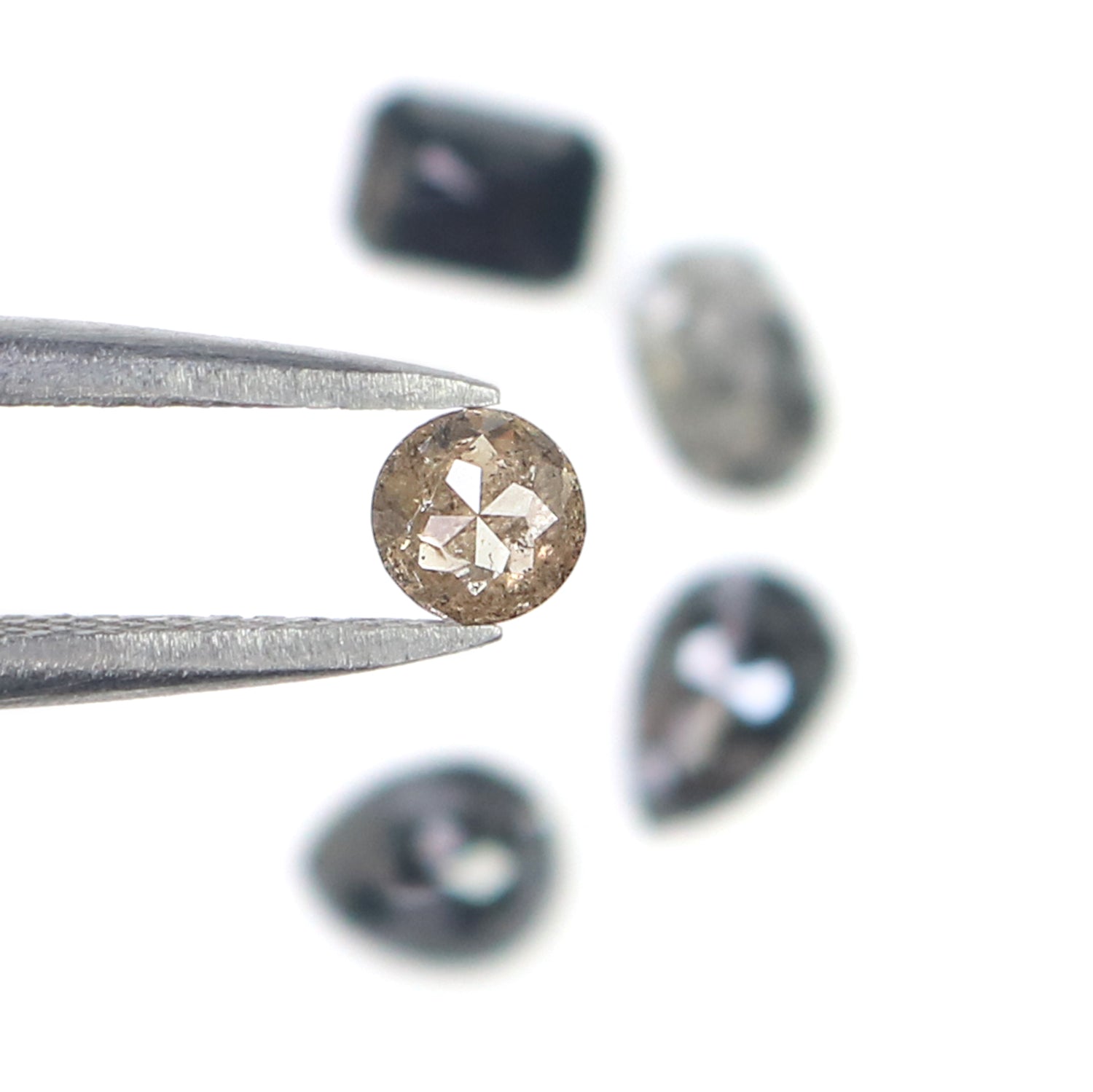 1.64 Ct Natural Loose Mix Shape Diamond Salt And Pepper Mix Shape Diamond 3.70 MM Natural Black Grey Color Mix Shape Rose Cut Diamond N1485