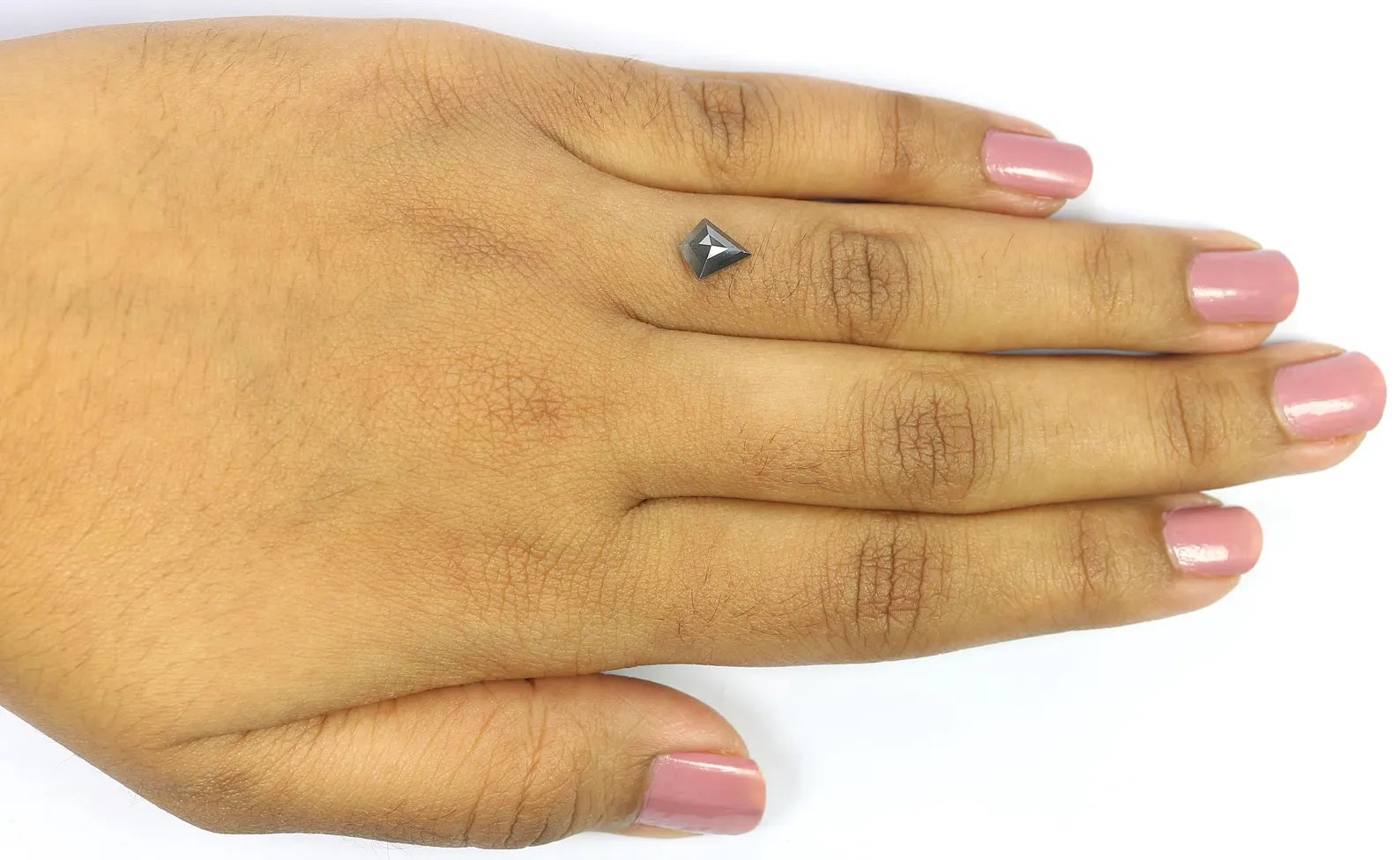 0.89 CT Natural Loose Kite Shape Diamond Salt And Pepper Kite Cut Diamond 7.55 MM Natural Loose Black Gray Color Kite Rose Cut Diamond N2594
