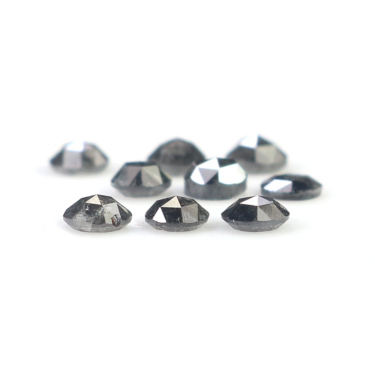 1.06 Ct Natural Loose Round Rose Cut Diamond Salt And Pepper Round Diamond 2.95 MM Natural Black Grey Color Round Rose Cut Diamond KR2670