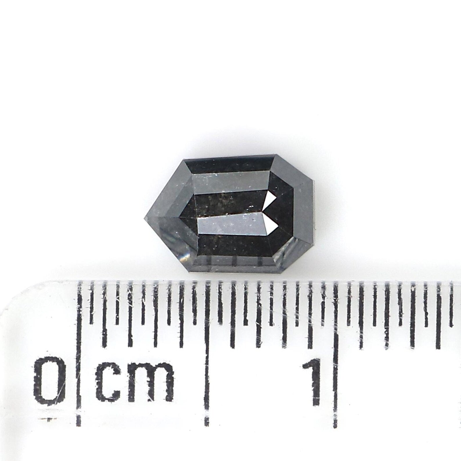 0.98 CT Natural Loose Shield Shape Diamond Salt And Pepper Shield Diamond 6.80 MM Natural Black Grey Color Shield Rose Cut Diamond QN9345