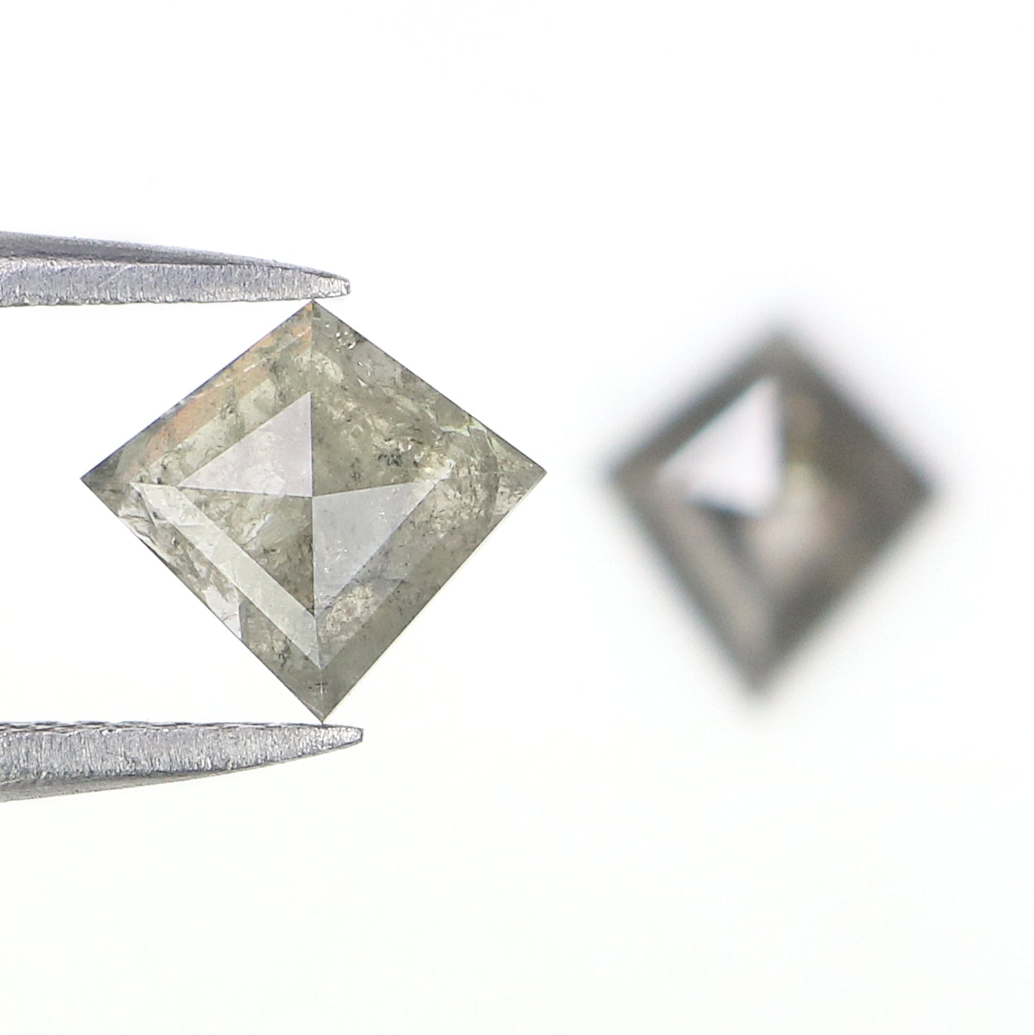 1.14 CT Natural Loose Kite Cut Pair Diamond Salt And Pepper Kite Shape Diamond 8.15 MM Natural Black Grey Color Kite Rose Cut Diamond N2606