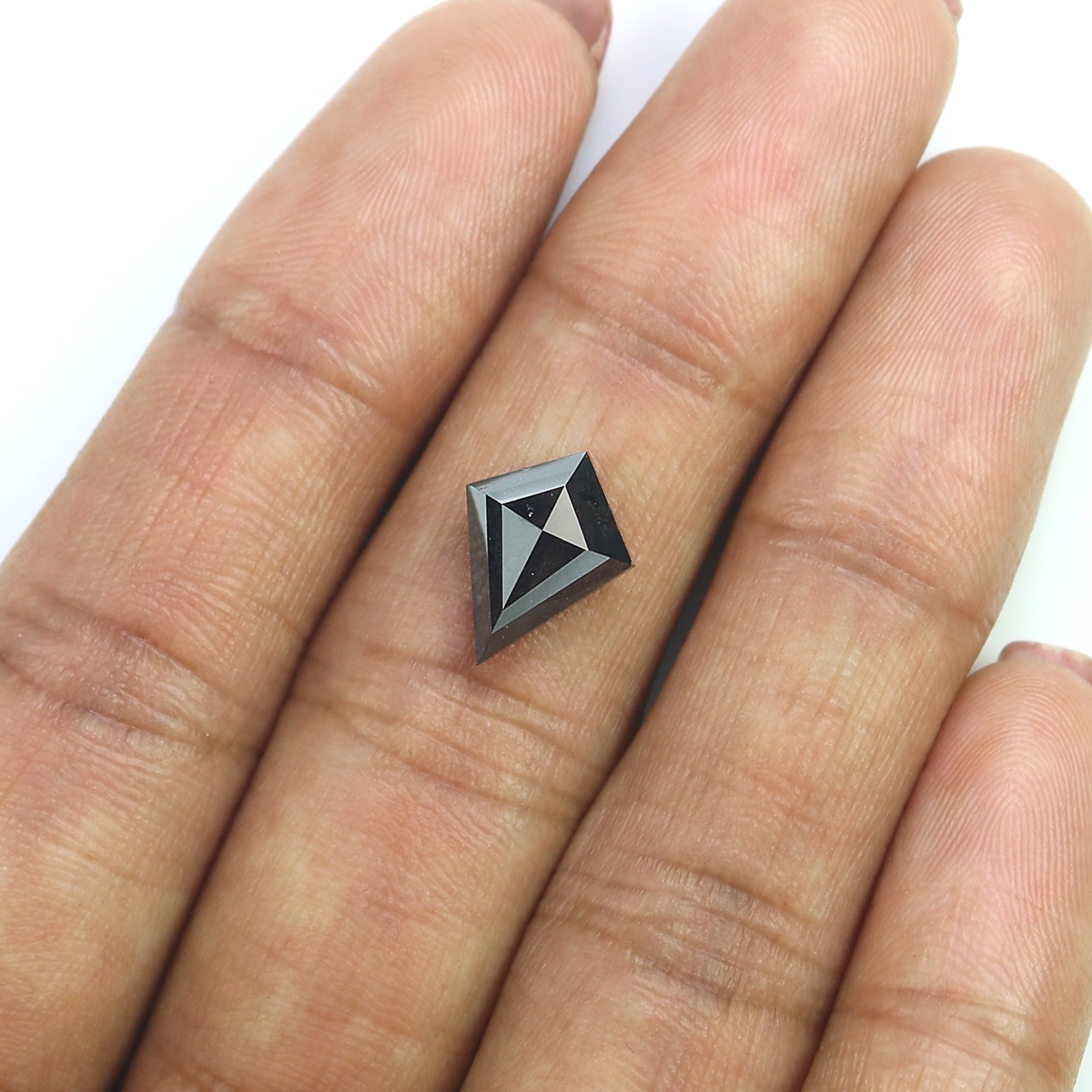 Natural Kite Salt and Pepper Diamond 2.71 CT Loose Rose Cut Black Grey Stone 12.00 MM Rustic Diamond For Custom Engagement Ring L3618