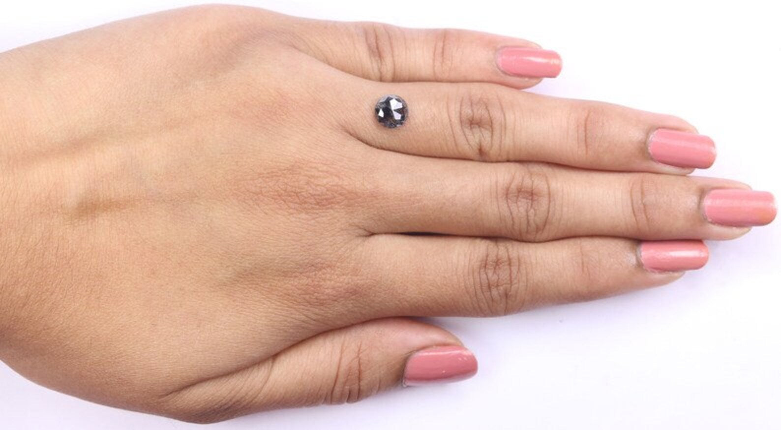 0.85 CT Natural Loose Round Rose Cut Diamond Salt And Pepper Round Cut Diamond 6.40 MM Natural Black Grey Color Round Shape Diamond NQ2021
