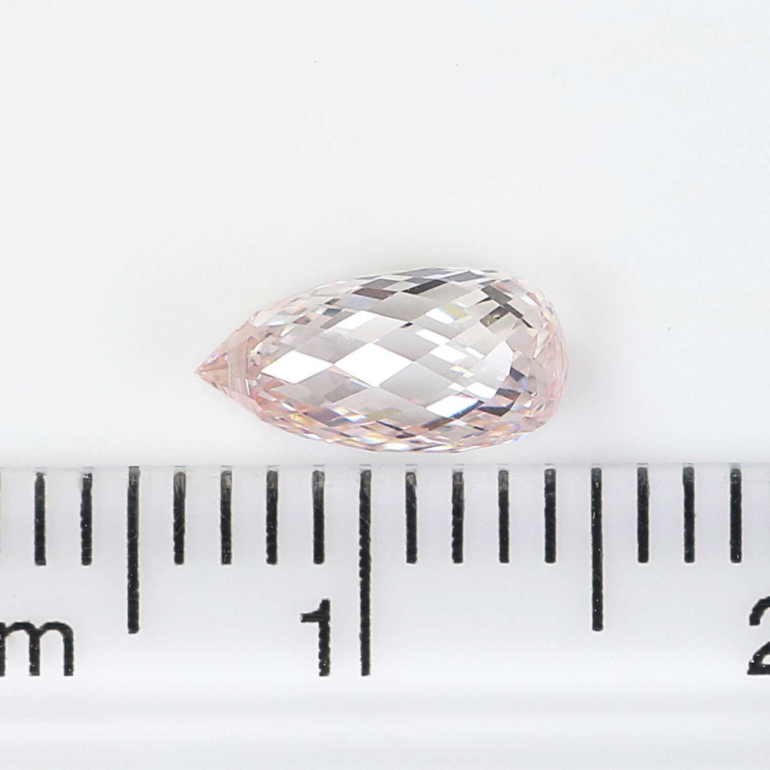 0.99 CT Lab Grown Briolette Cut Diamond Pink Color VS1 Clarity Diamond Lab Grown CVD Diamond Lab Created Drop Rose Cut Diamond L3497