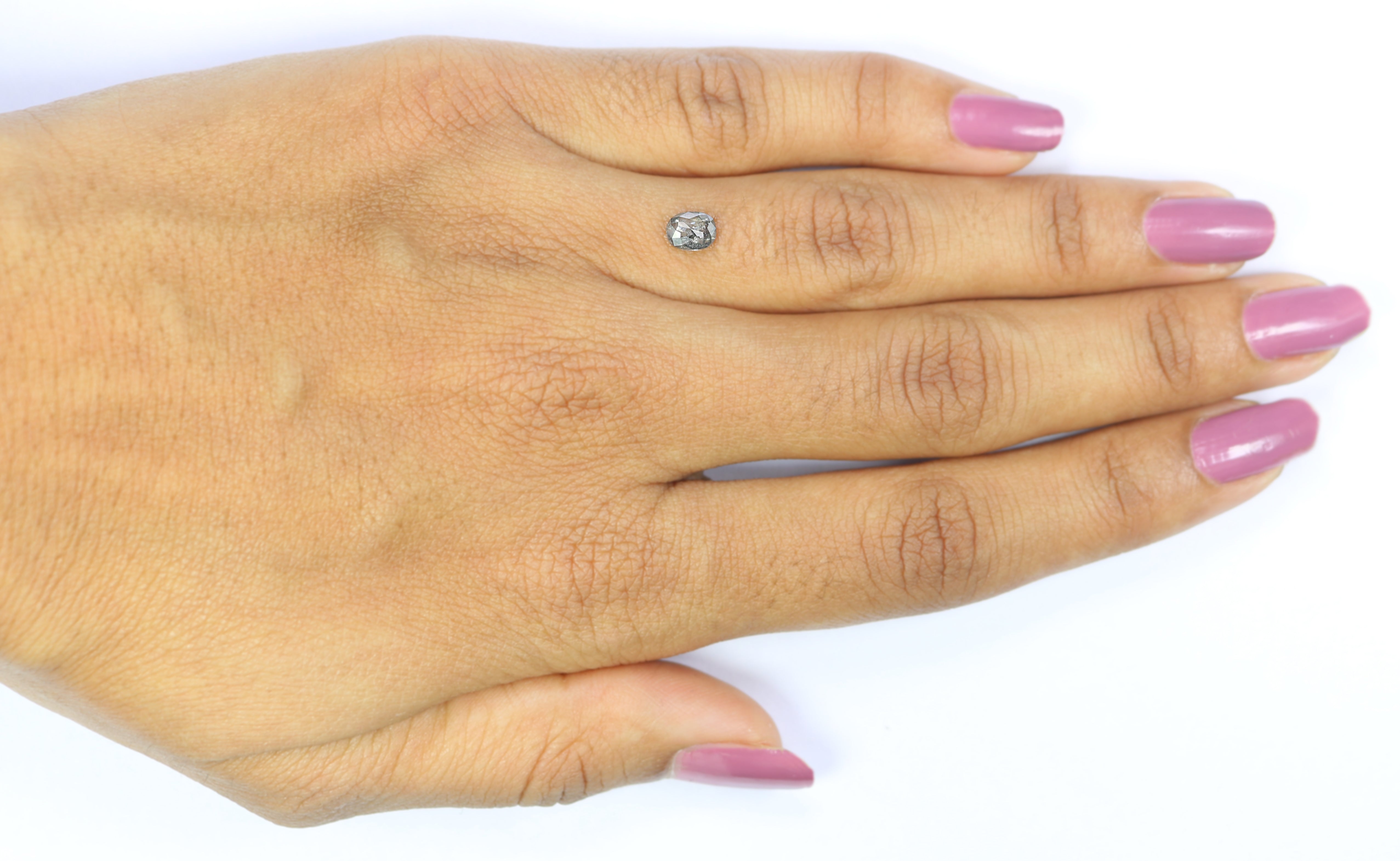 0.55 Ct Natural Loose Oval Shape Diamond Salt And Pepper Oval Diamond 5.45 MM Natural Diamond Black Grey Color Oval Rose Cut Diamond LQ2341