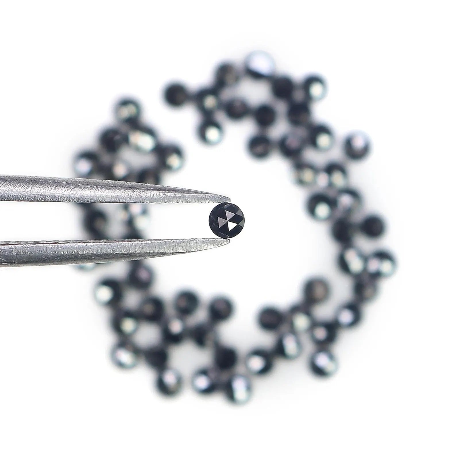 3.31 CT Natural Loose Round Shape Diamond Black Color Round Diamond 2.30 MM Natural Loose Diamond Black Color Round Rose Cut Diamond NQ1800