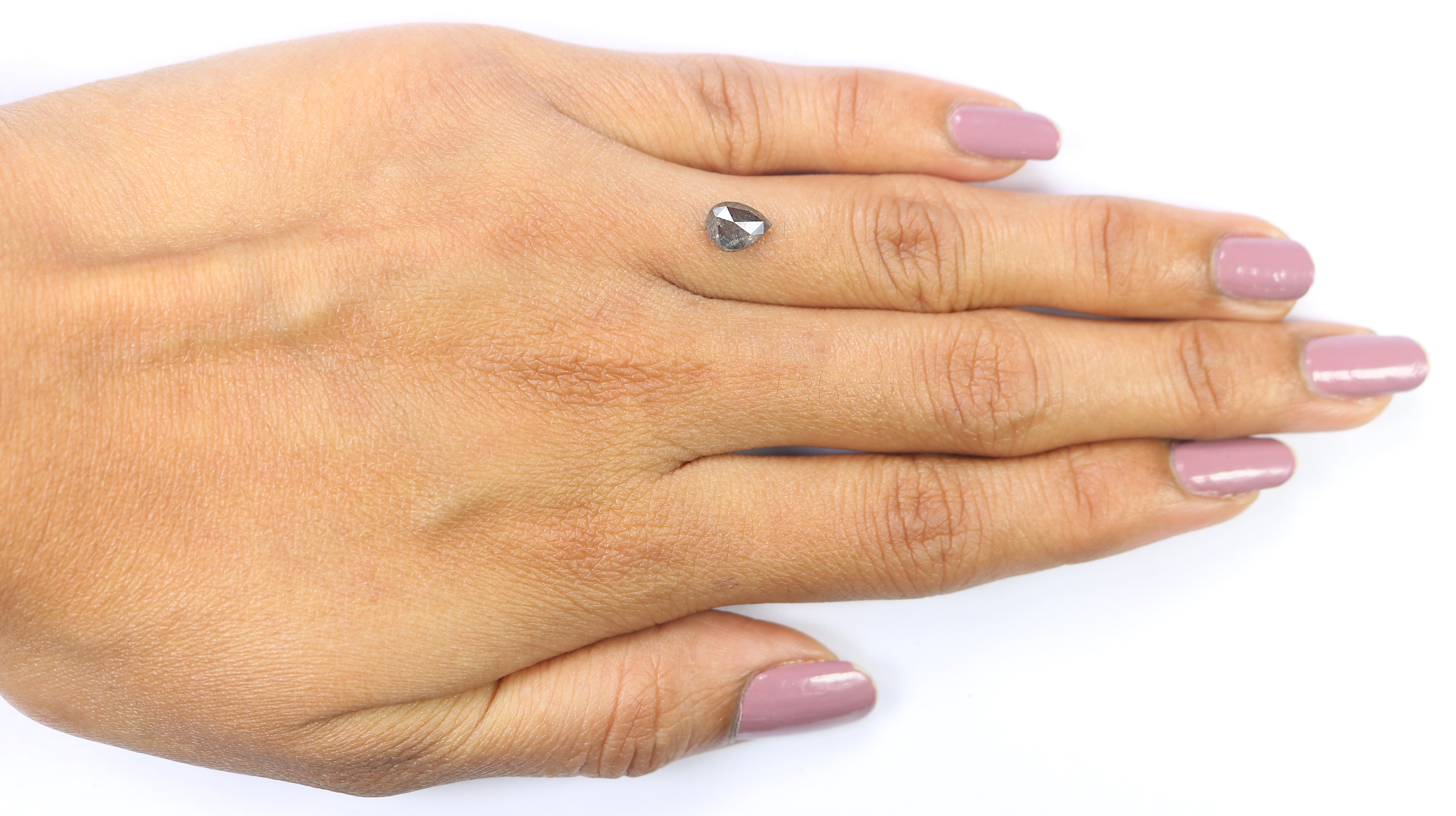 0.92 CT Natural Loose Pear Shape Diamond Salt And Pepper Pear Diamond 6.90 MM Natural Loose Black Grey Color Pear Rose Cut Diamond QL3095