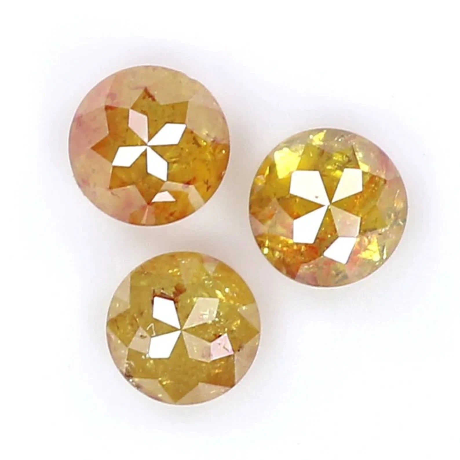1.13 CT Natural Loose Round Shape Diamond Yellow Color Round Cut Diamond 4.10 MM Natural Loose Yellow Color Round Rose Cut Diamond NQ1441