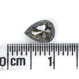 Natural Loose Pear Diamond, Salt And Pepper Pear Diamond, Natural Loose Pear Diamond, Pear Rose Cut Diamond, 0.74 CT Pear Cut Diamond L2936