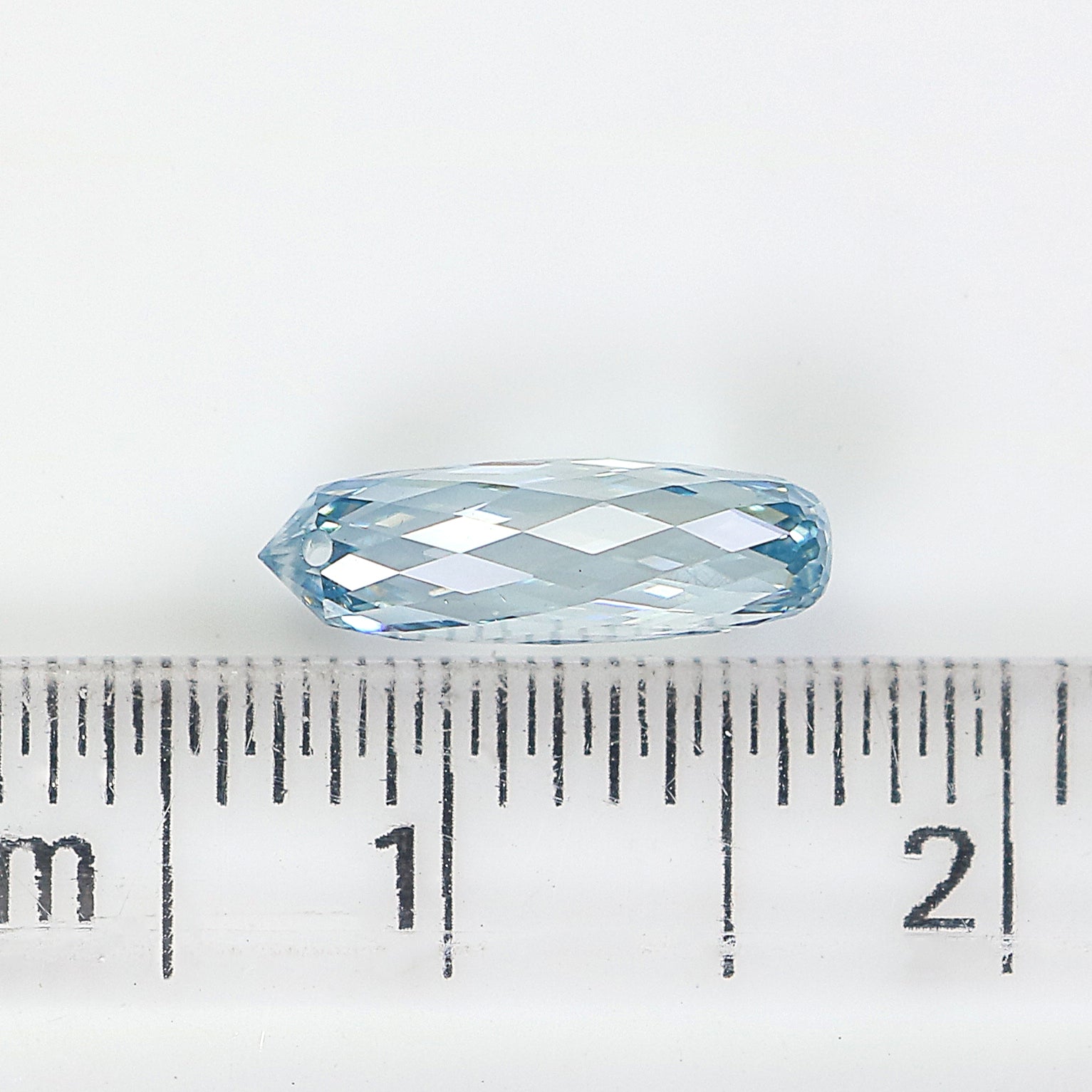 1.33 CT Lab Grown Briolette Cut Diamond Blue Color VS Clarity Diamond Lab Grown Diamond CVD Diamond Lab Created Drop Rose Cut Diamond L3302