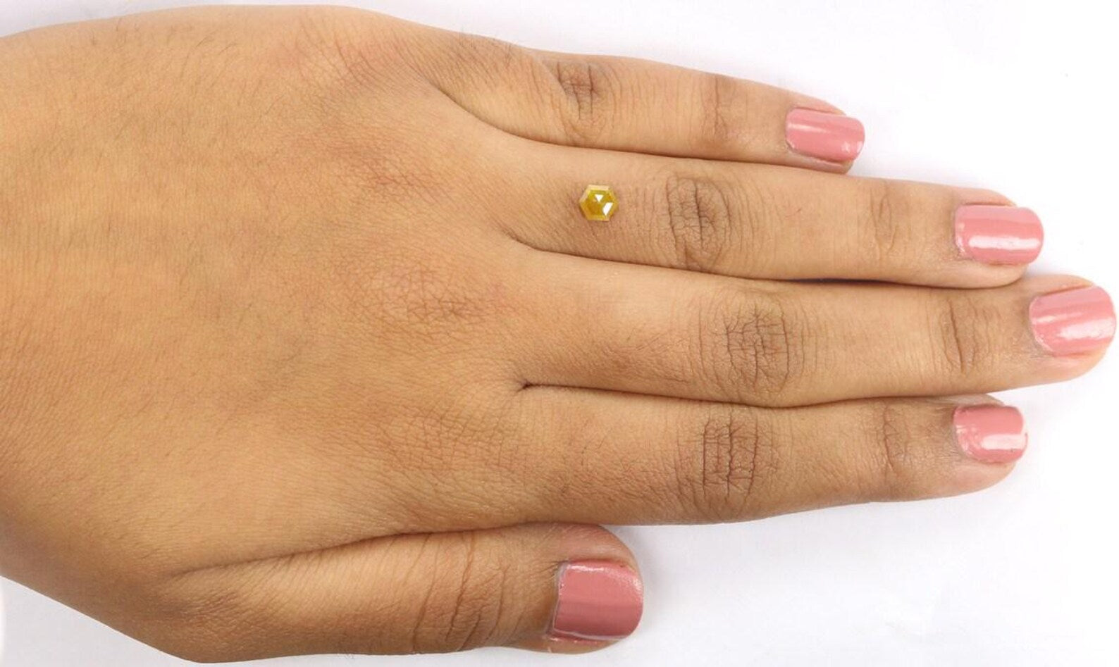 0.45 CT Natural Loose Hexagon Shape Diamond Yellow Color Hexagon Cut Diamond 5.10 MM Natural Loose Diamond Hexagon Rose Cut Diamond NQ1853