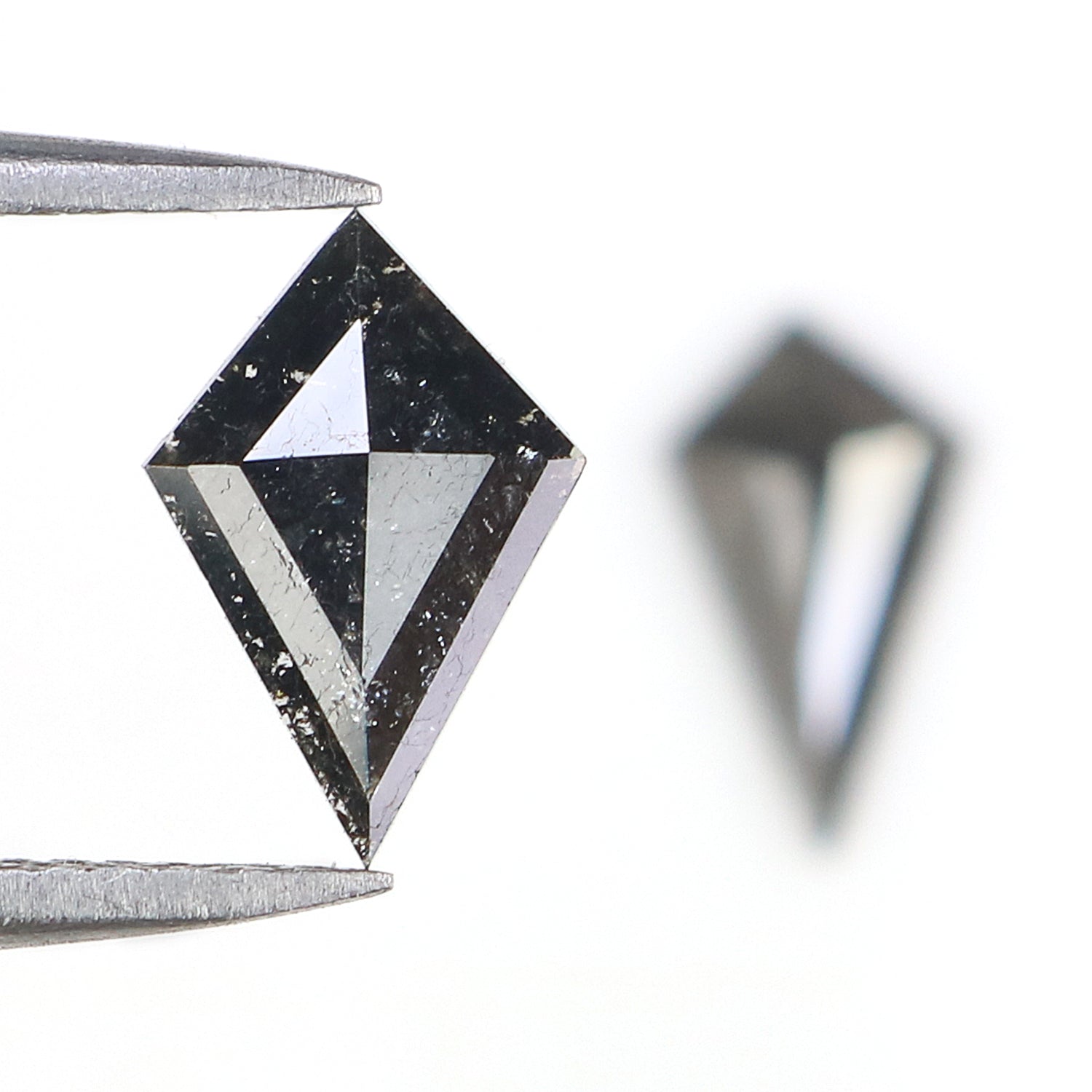 1.11 CT Natural Loose Kite Cut Pair Diamond Salt And Pepper Kite Shape Diamond 9.50 MM Natural Black Grey Color Kite Rose Cut Diamond N2604