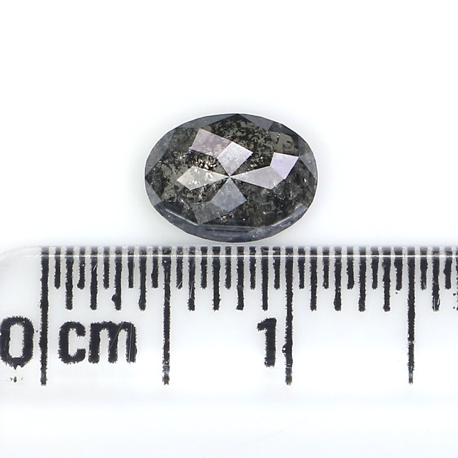 0.80 CT Natural Loose Oval Shape Diamond Salt And Pepper Oval Diamond 7.10 MM Natural Diamond Black Grey Color Oval Rose Cut Diamond KQ2708