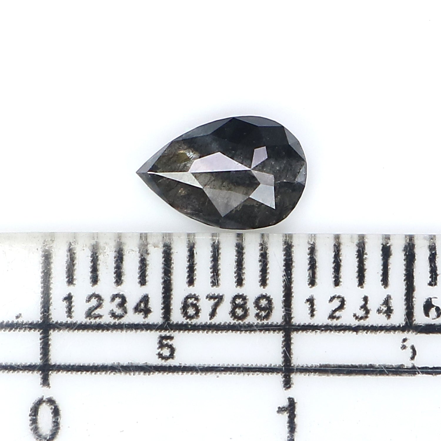 0.65 CT Natural Loose Pear Shape Diamond Salt And Pepper Pear Rose Cut Diamond 7.15 MM Black Grey Color Pear Shape Rose Cut Diamond LQ2922