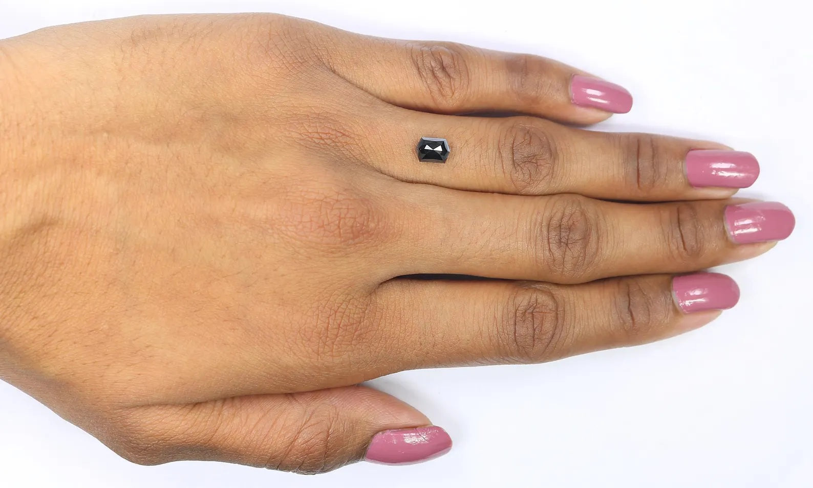 0.88 CT Natural Loose Hexagon Shape Diamond Black Color Hexagon Cut Diamond 6.25 MM Natural Diamond Black Hexagon Rose Cut Diamond QN520
