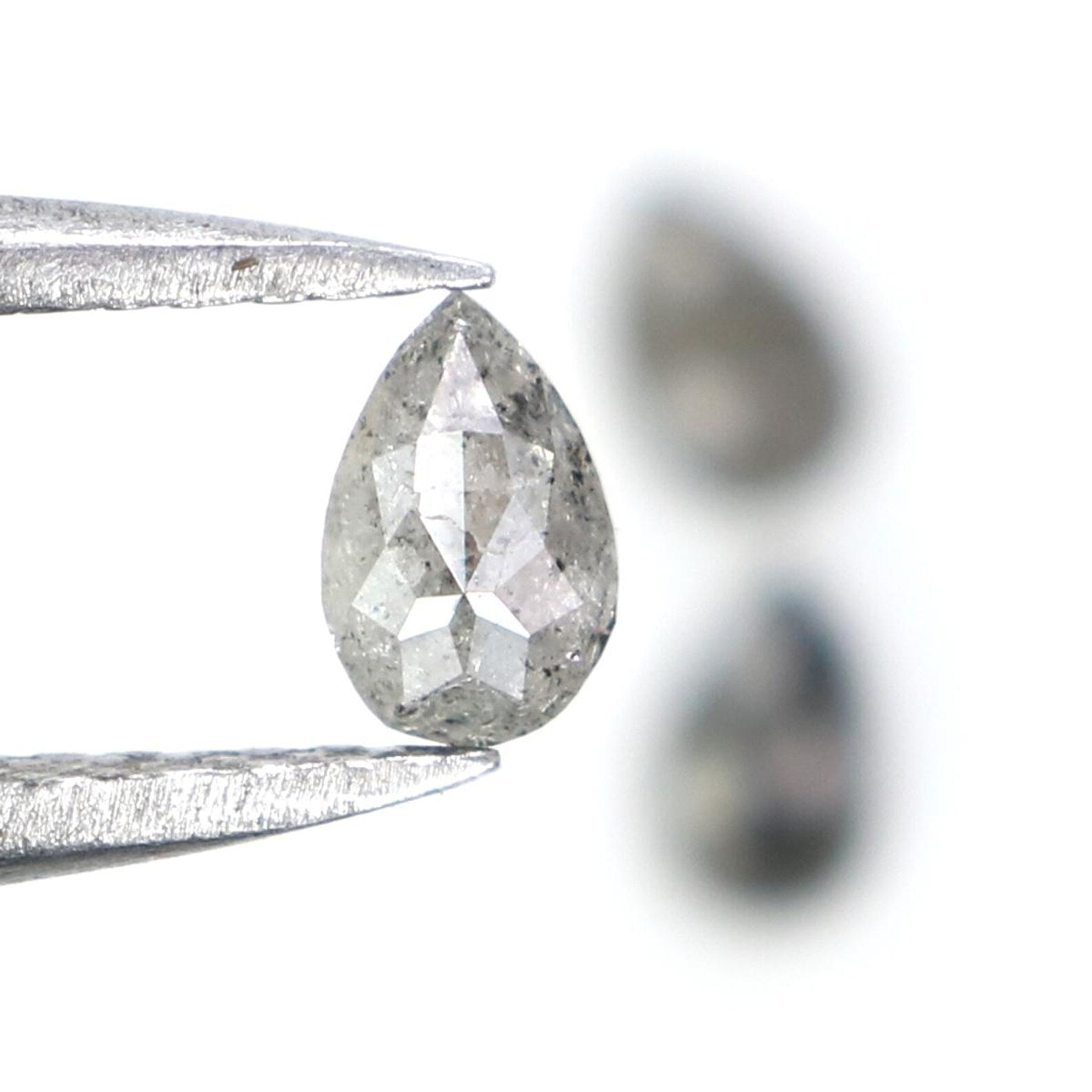 0.48 CT Natural Loose Pear Shape Diamond Salt And Pepper Pear Cut Diamond 4.65 MM Natural Black Grey Color Pear Rose Cut Diamond NQ2346