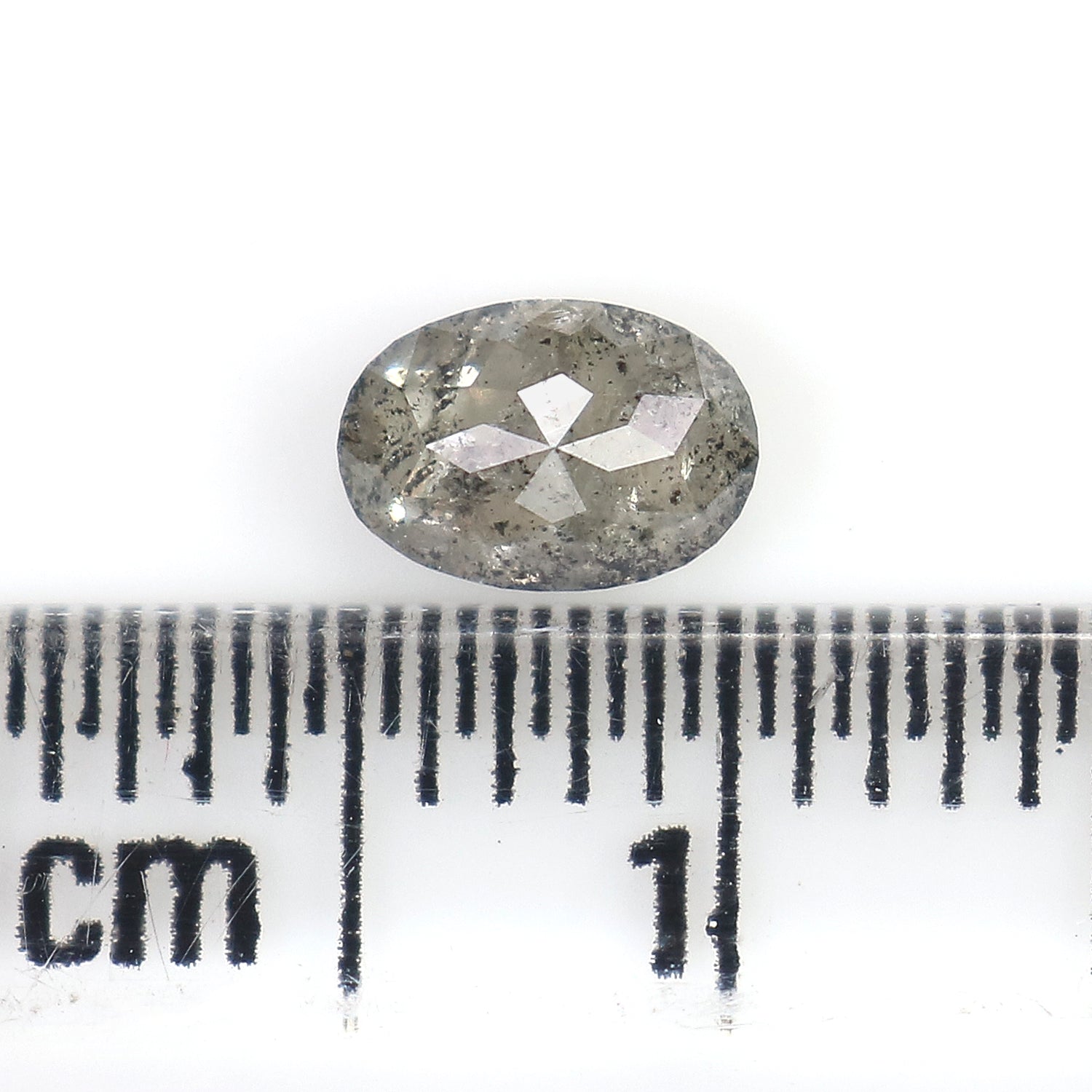 0.48 Ct Natural Loose Oval Shape Diamond Salt And Pepper Oval Diamond 5.60 MM Natural Diamond Black Grey Color Oval Rose Cut Diamond LQ3053