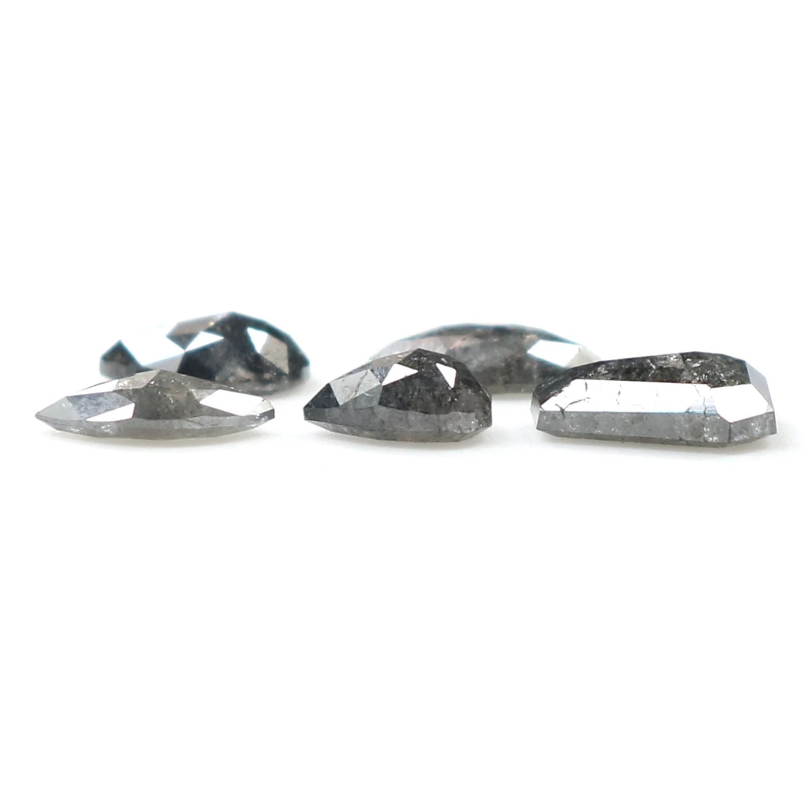 Natural Loose Mix Shape Salt And Pepper Diamond Black Grey Color 1.17 CT 4.35 MM Mix Shape Rose Cut Diamond KDN1804
