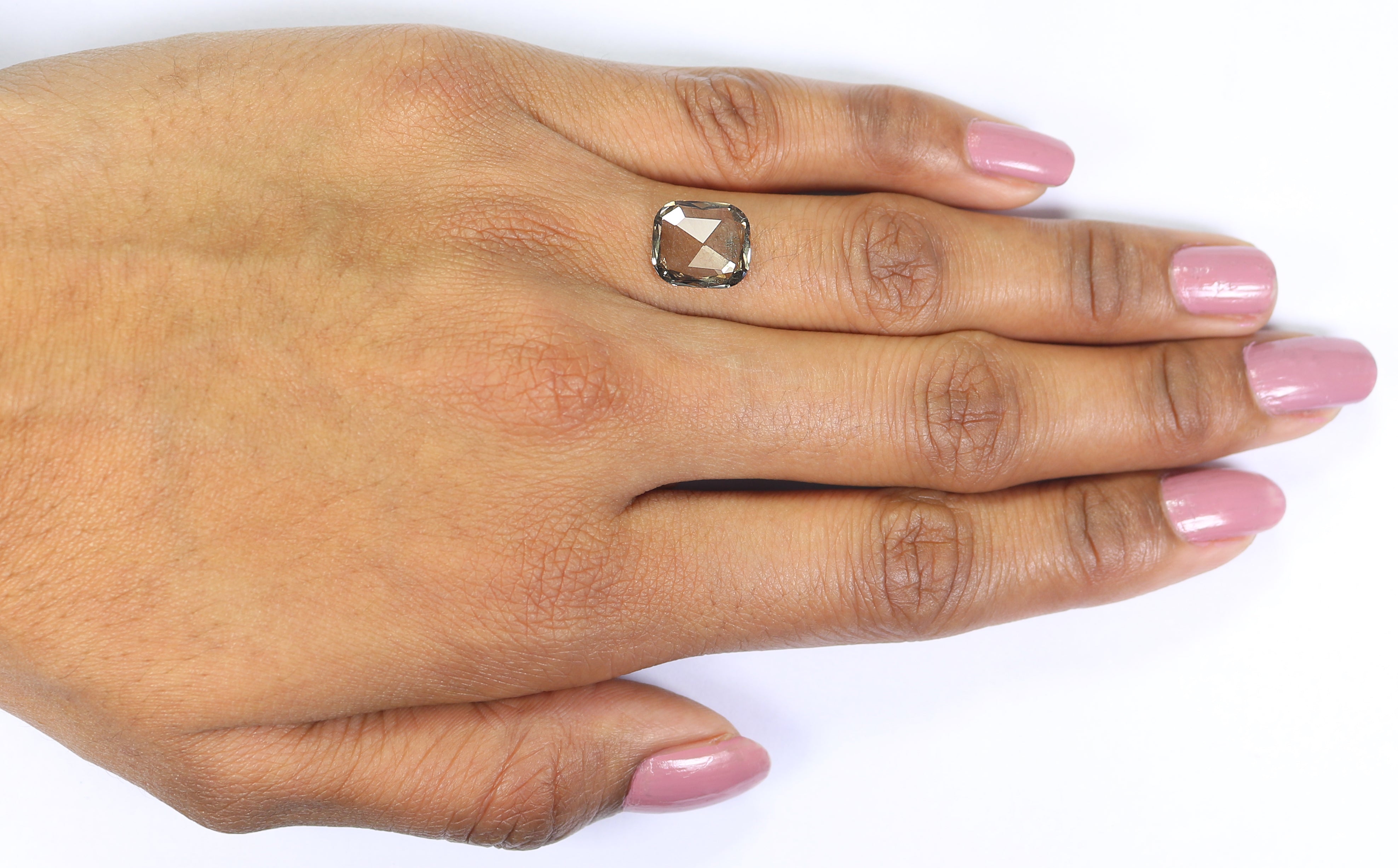 1.86 CT Cushion Rose Cut Salt And Pepper Lab Grown 10.45 MM Loose Diamond CVD Fancy Black Grey Color Lab Created Antique Cut Diamonds L3524