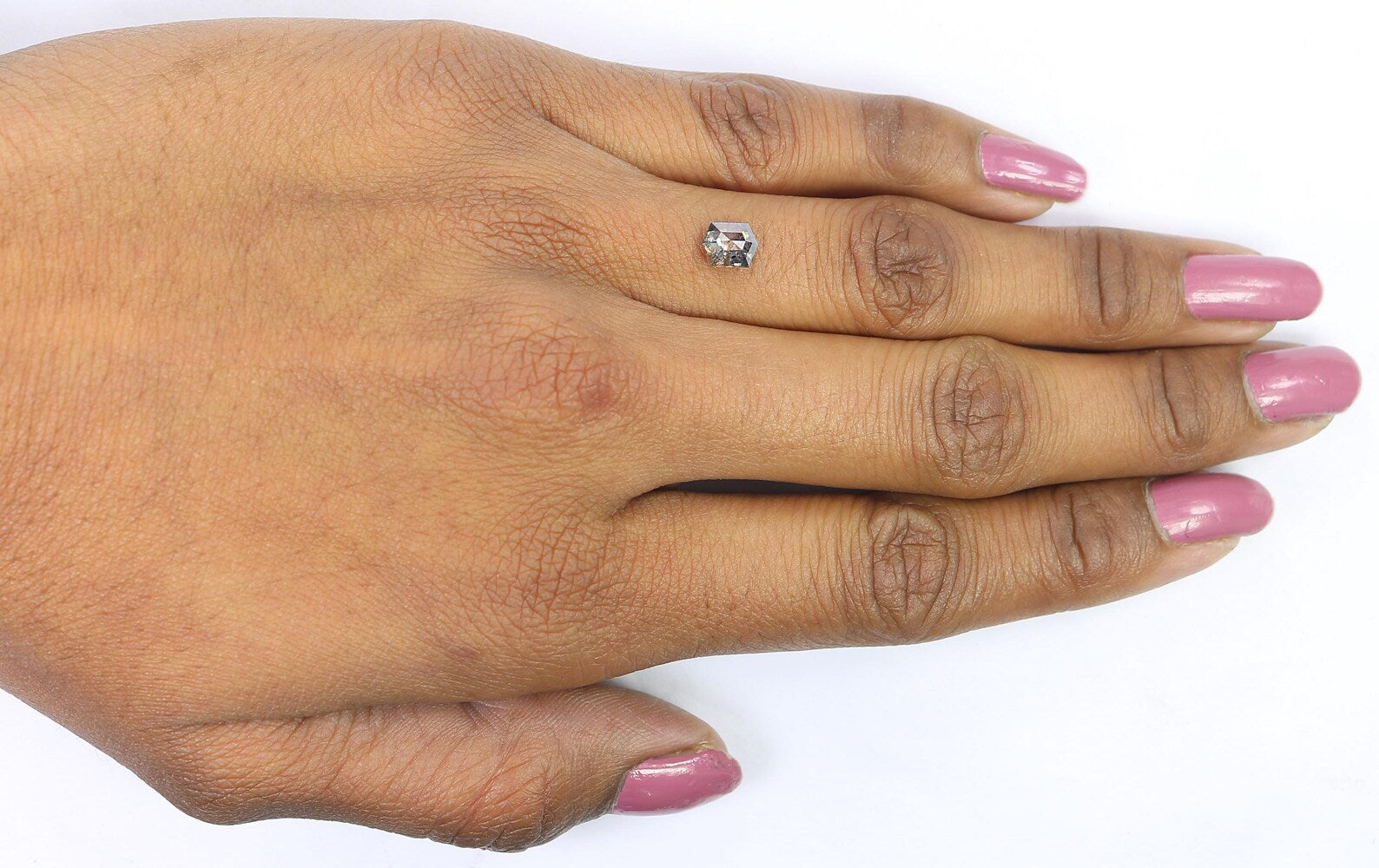 0.64 CT Natural Loose Hexagon Shape Diamond Salt And Pepper Hexagon Cut Diamond 6.00 MM Natural Loose Hexagon Shape Rose Cut Diamond QN1439