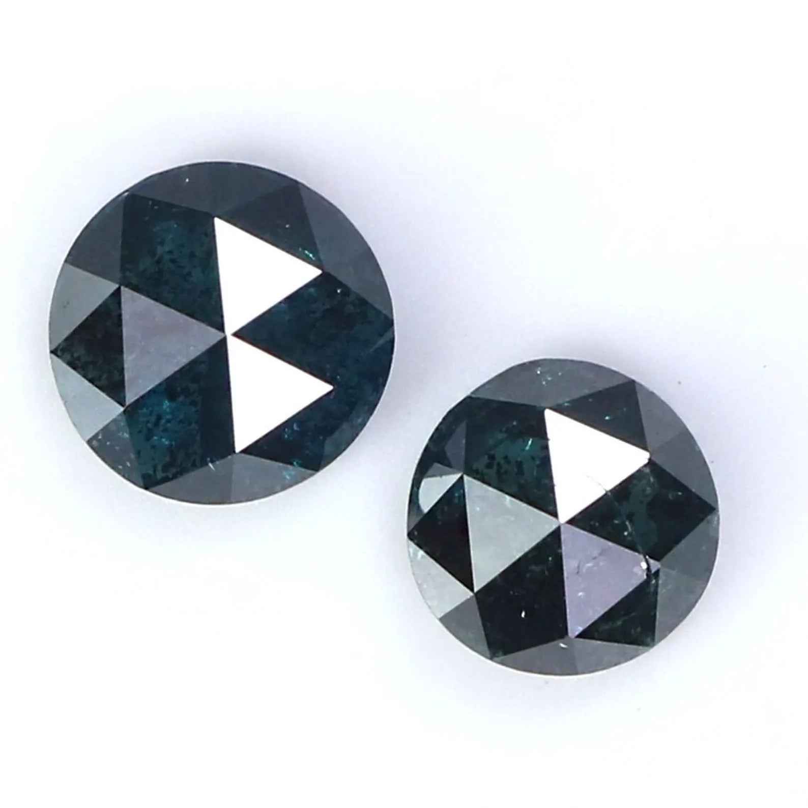 0.69 CT Natural Loose Round Cut Pair Diamond Blue Color Round Shape Diamond 4.40 MM Natural Diamond Blue Color Round Rose Cut Diamond NQ9384