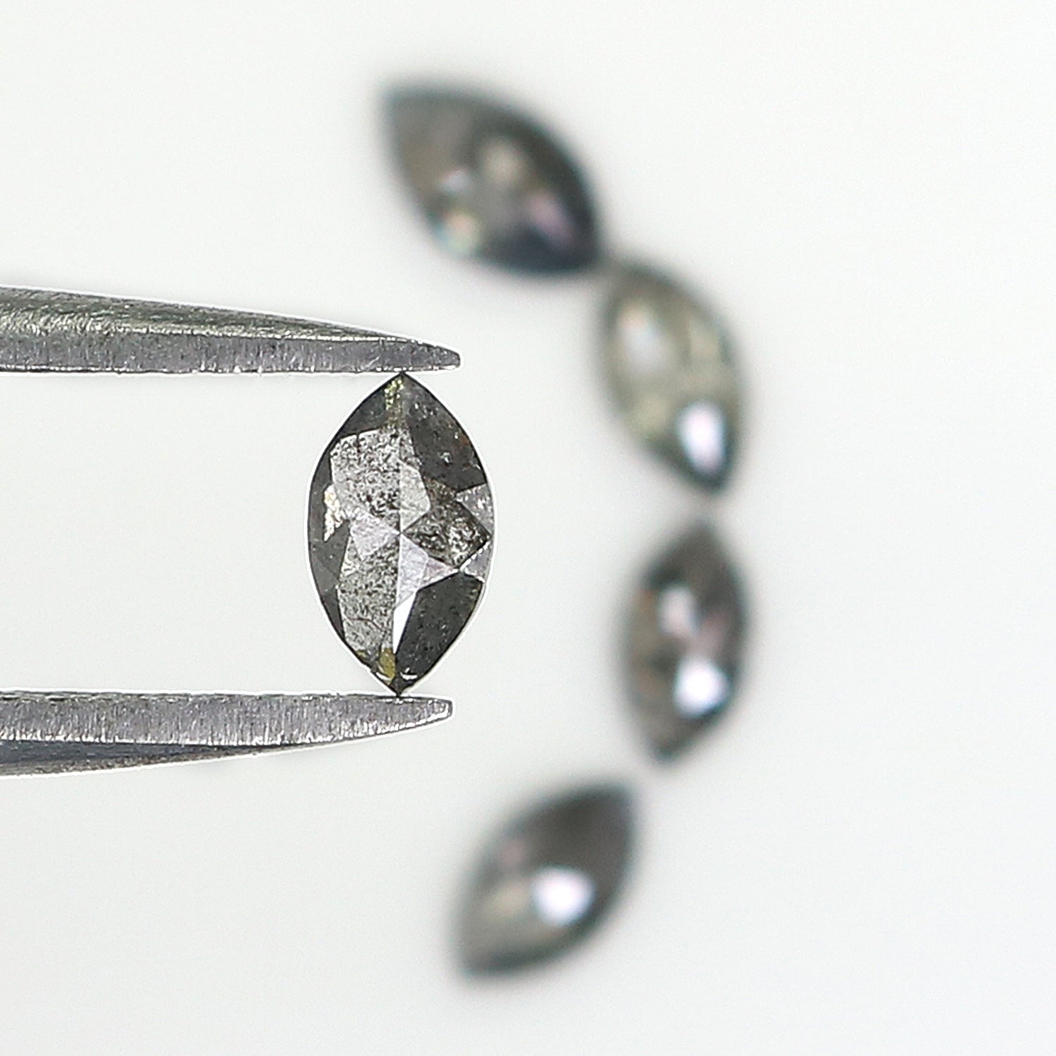 1.03 CT Natural Loose Marquise Shape Diamond Salt And Pepper Marquise Cut Diamond 5.80 MM Black Grey Color Marquise Rose Cut Diamond QL2665