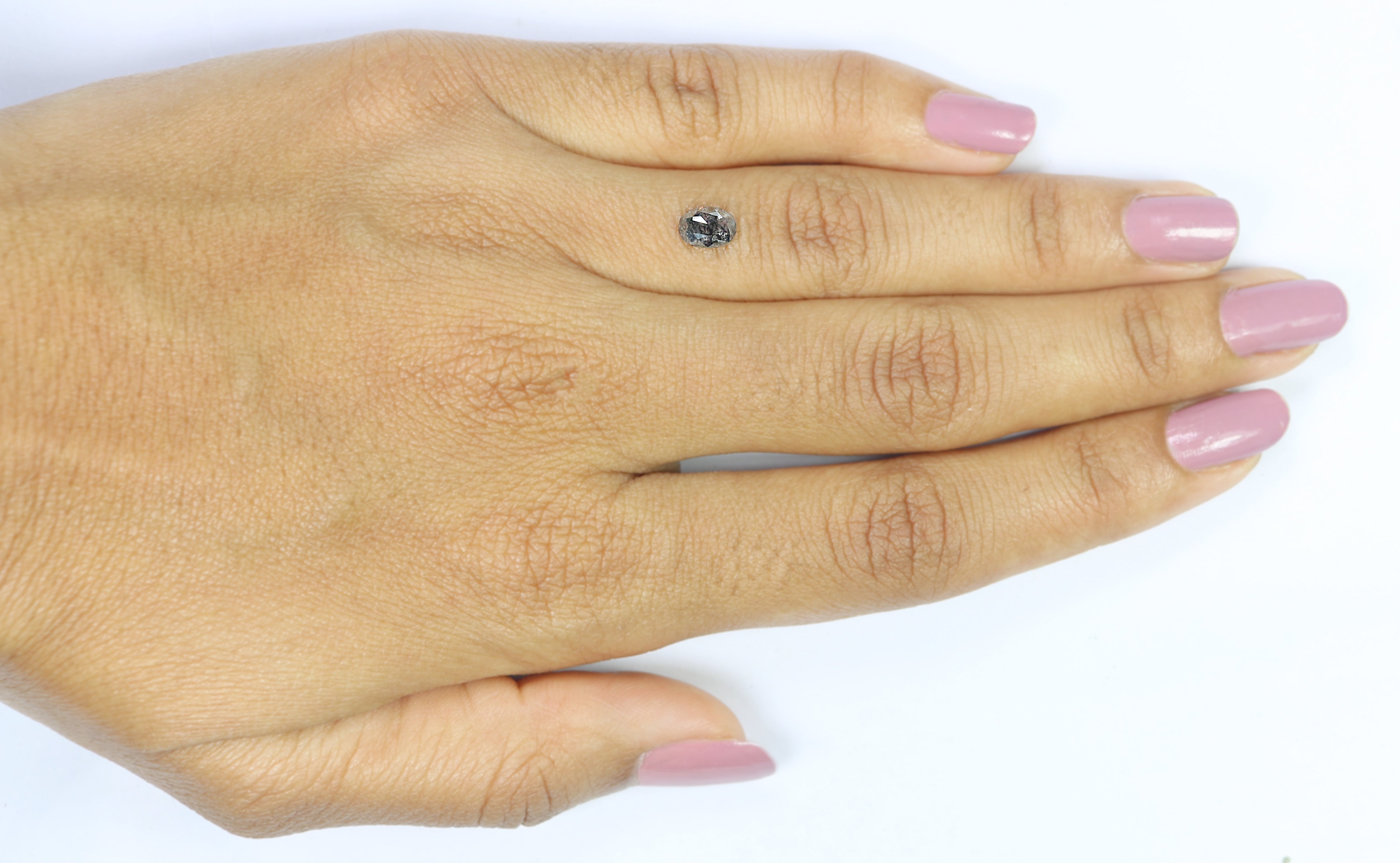 0.77 CT Natural Loose Oval Shape Diamond Salt And Pepper Oval Cut Diamond 6.25 MM Natural Black Grey Diamond Oval Rose Cut Diamond LQ2367