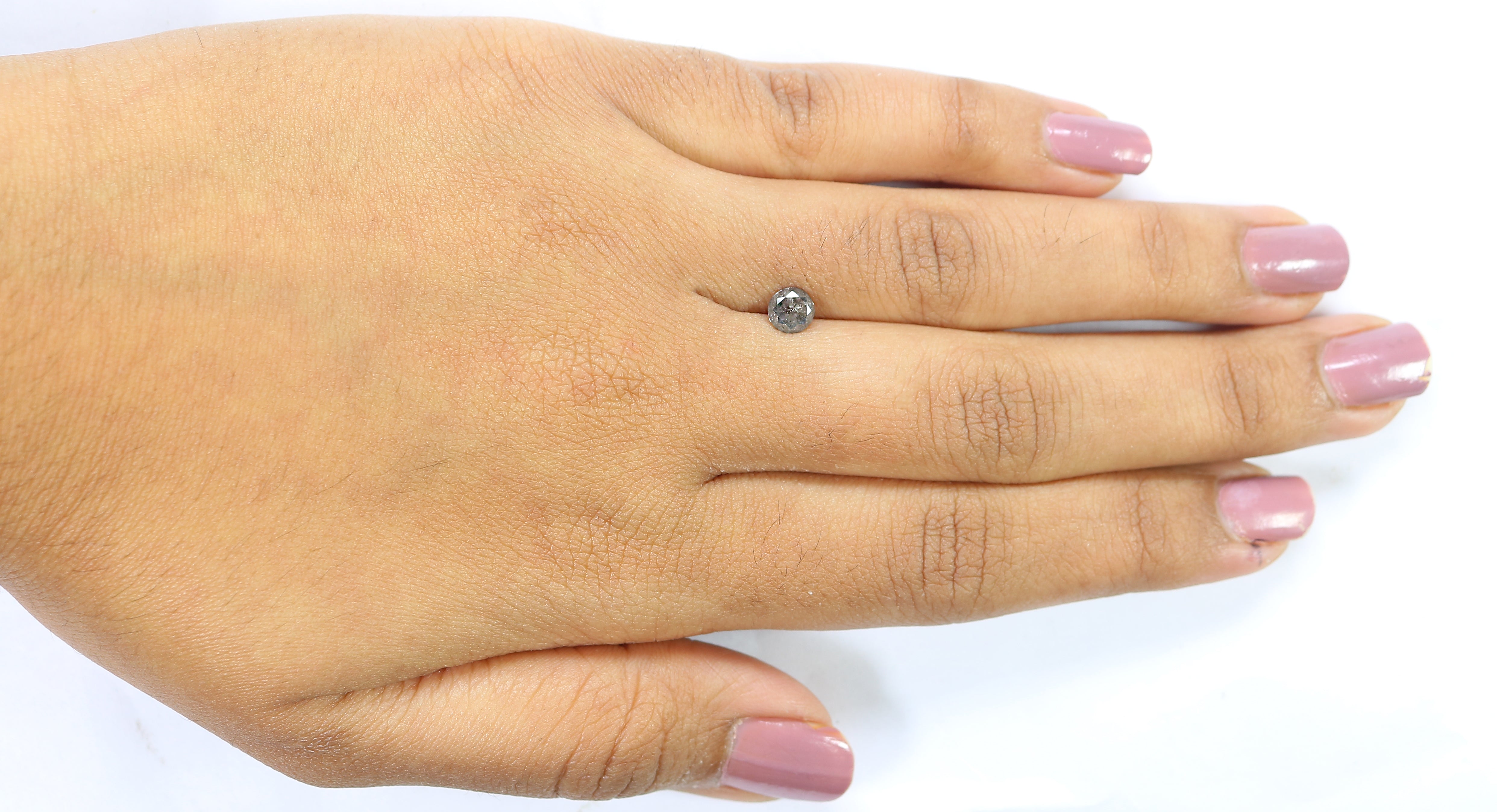 0.58 Ct Natural Loose Round Diamond Black Grey Color Round Diamond 5.00 MM Natural Loose Salt And Pepper Round Brilliant Cut Diamond QL7918