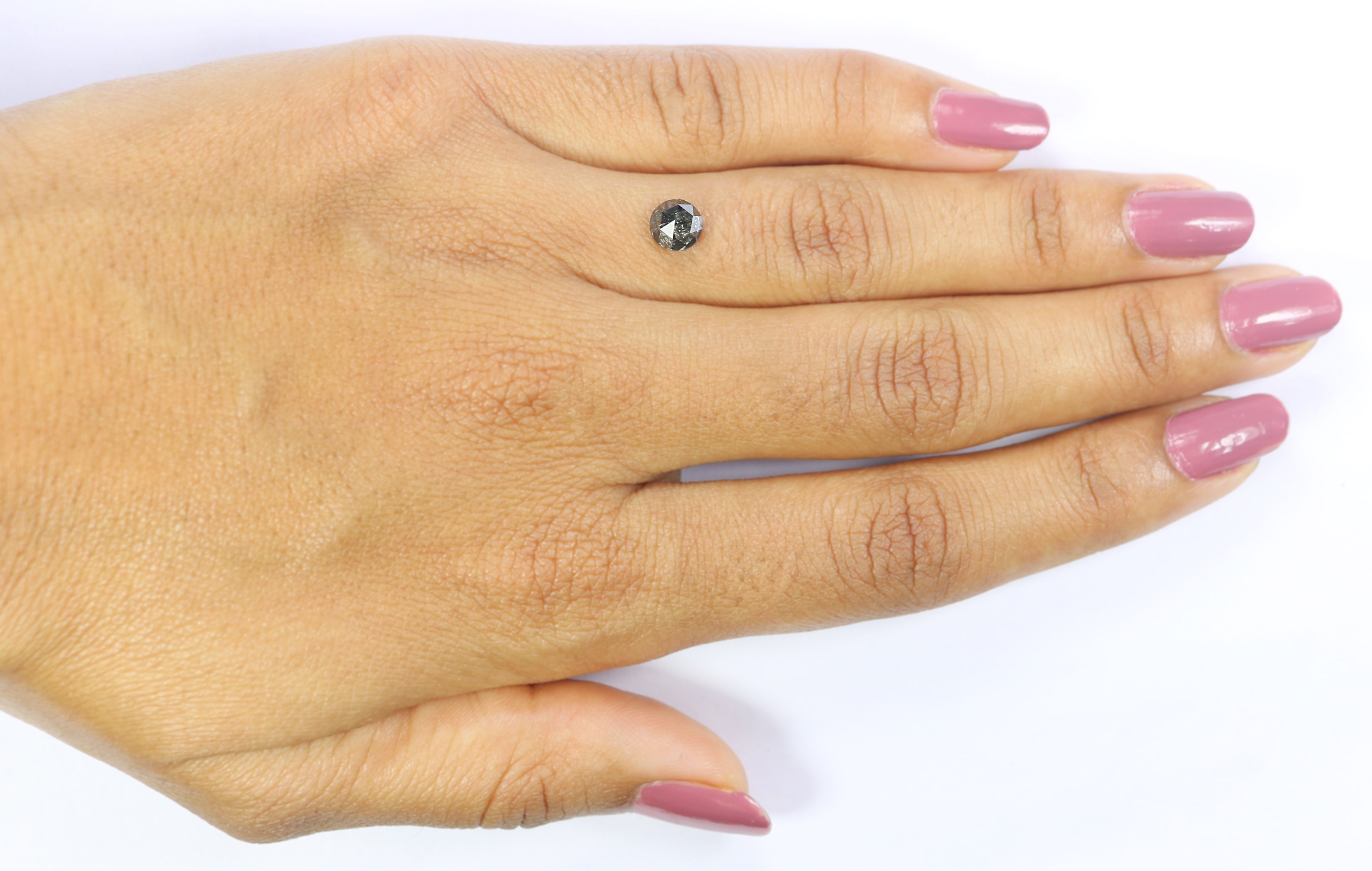 0.97 CT Natural Loose Round Rose Cut Diamond Salt And Pepper Round Shape Diamond 5.60 MM Natural Loose Diamond Round Rose Cut Diamond LQ7788