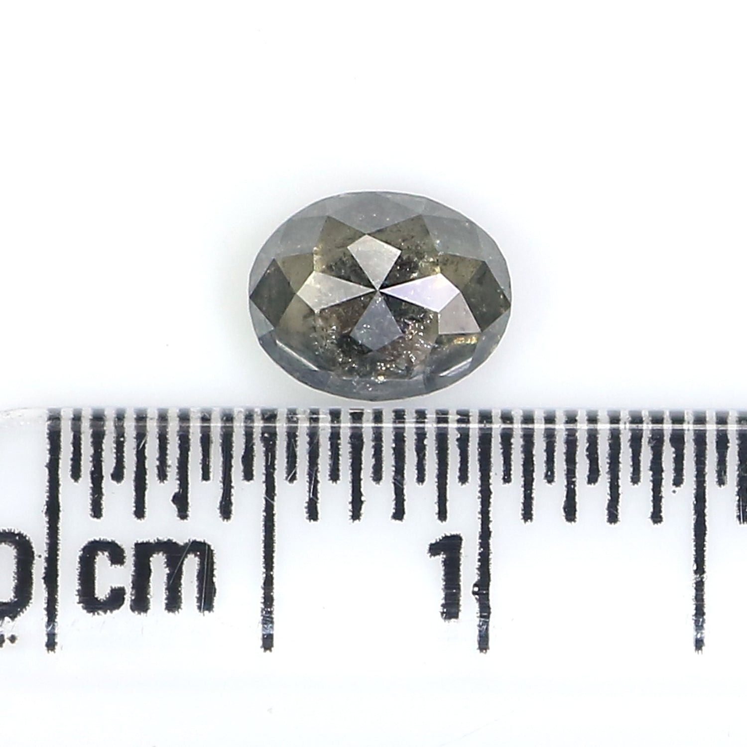 0.72 CT Natural Loose Oval Shape Diamond Salt And Pepper Oval Cut Diamond 6.15 MM Natural Black Grey Diamond Oval Rose Cut Diamond LQ2951