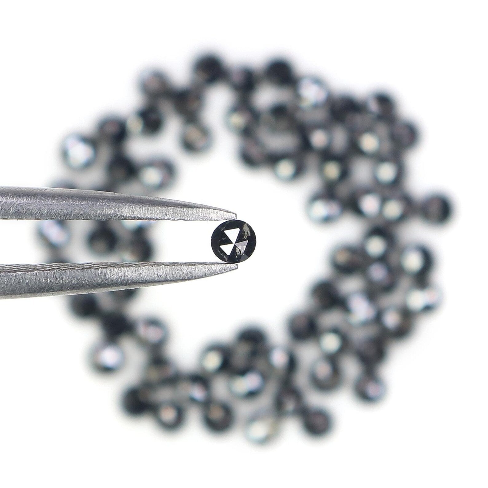 2.81 CT Natural Loose Round Shape Diamond Black Color Round Diamond 2.10 MM Natural Loose Diamond Black Color Round Rose Cut Diamond NQ1805