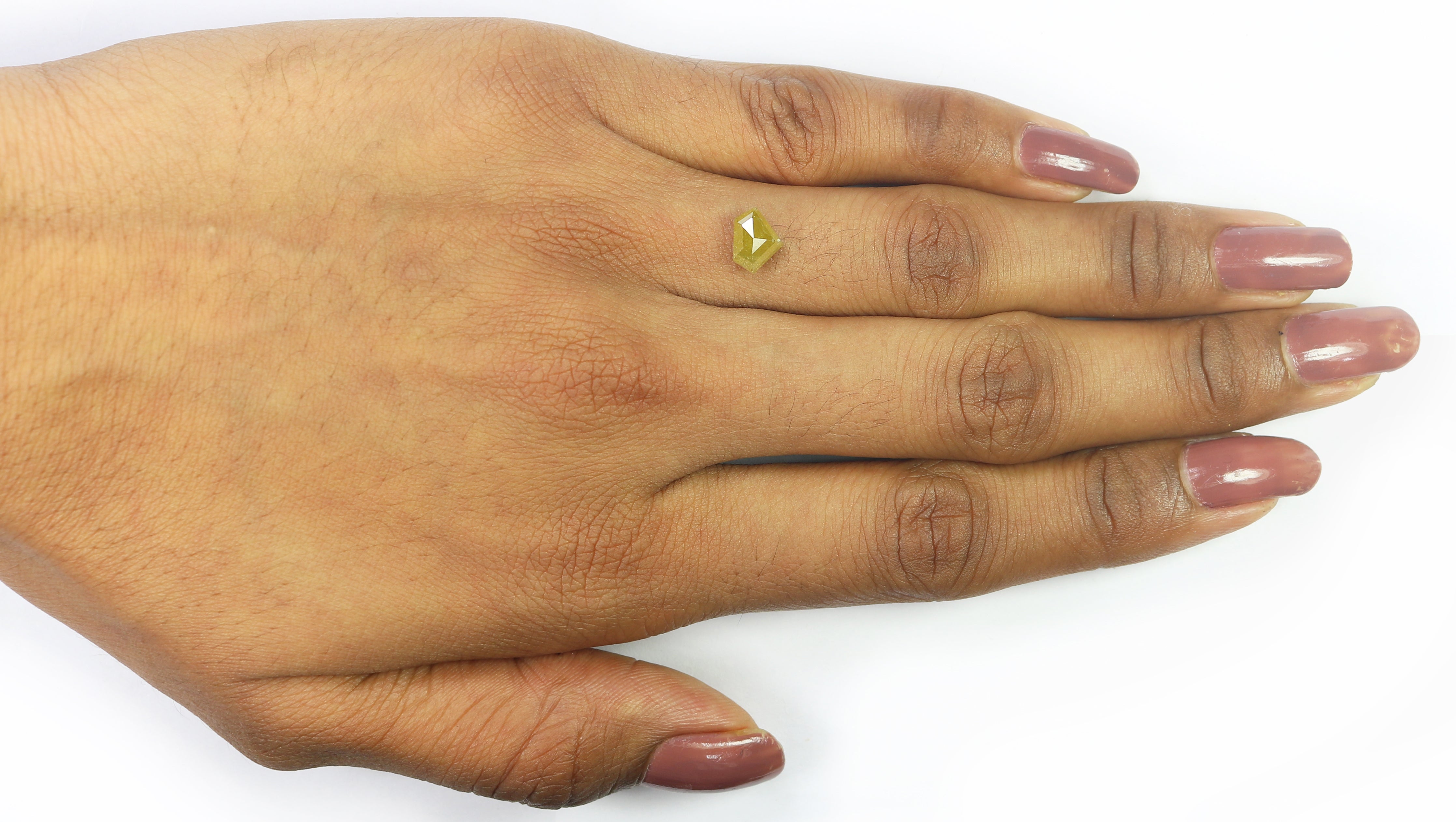 1.21 CT Natural Loose Shield Shape Diamond Yellow Color Shield Cut Diamond 5.70 MM Natural Diamond Yellow Shield Rose Cut Diamond N2666