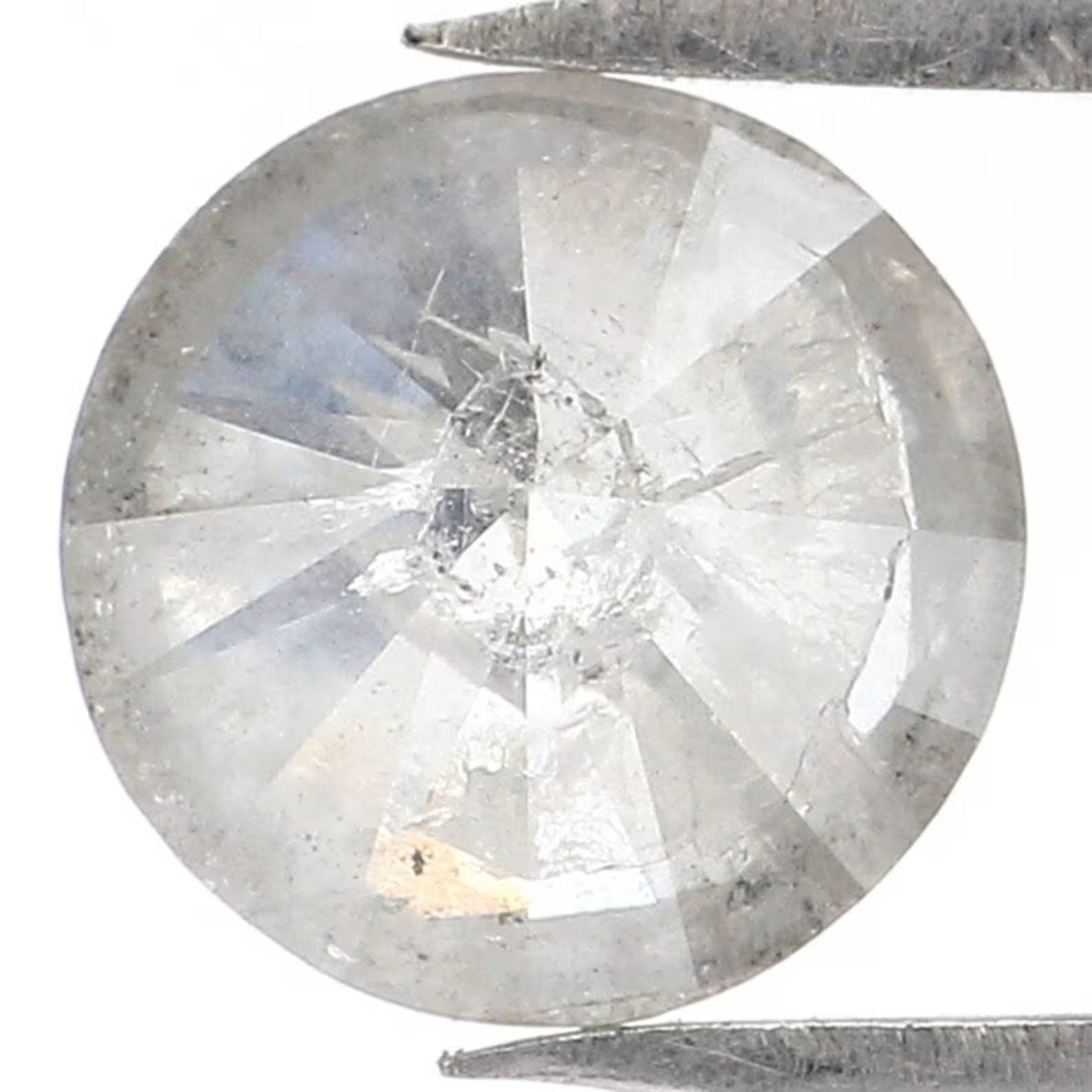 0.98 CT Natural Loose Round Shape Diamond White Milky Grey Color Round Cut Diamond 6.40 MM Natural Loose Round Brilliant Cut Diamond QN9104