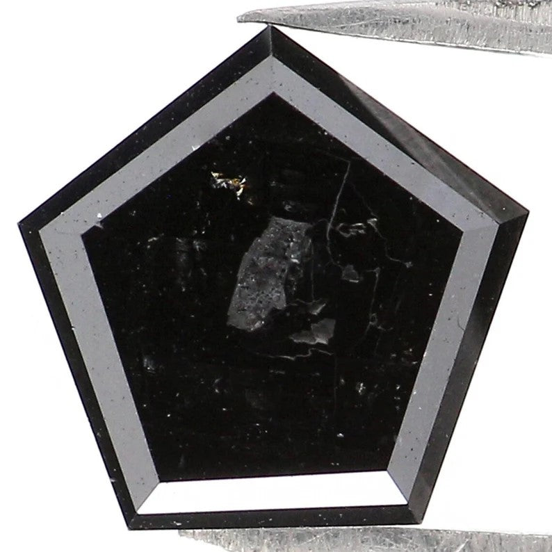 2.10 CT Natural Loose Pentagon Shape Diamond Black Color Pentagon Shape Diamond 7.55 MM Natural Loose Diamond Black Pentagon Diamond NQ526