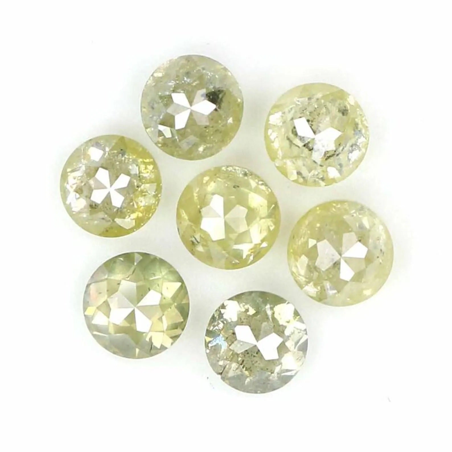 1.55 CT Natural Loose Round Shape Diamond Green Color Round Cut Diamond 3.30 MM Natural Diamond Yellow Color Round Rose Cut Diamond NQ605