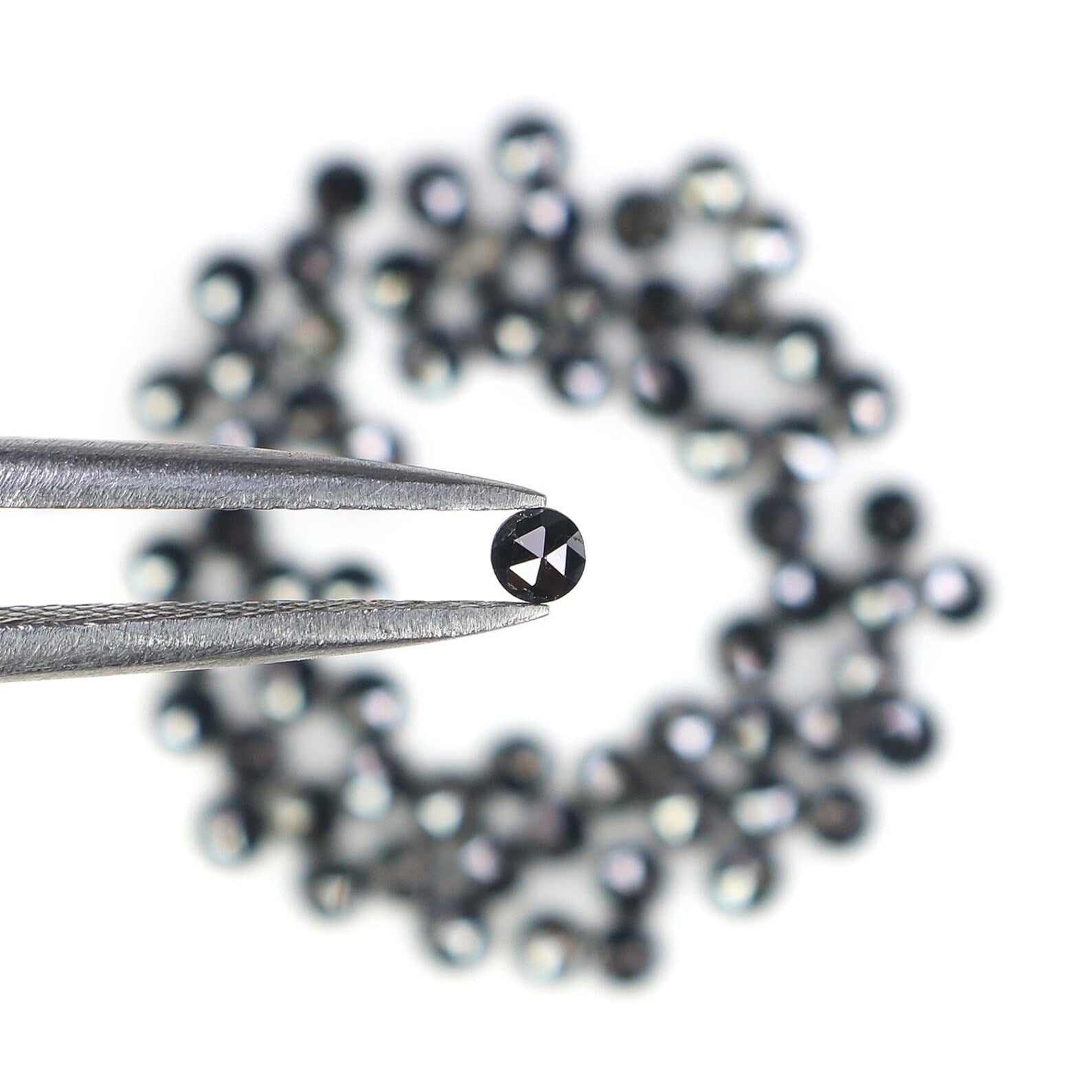 2.91 CT Natural Loose Round Shape Diamond Black Color Round Diamond 2.10 MM Natural Loose Diamond Black Color Round Rose Cut Diamond NQ1808