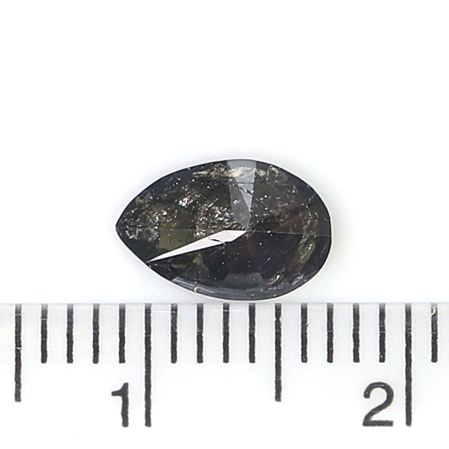 0.92 CT Natural Loose Pear Cut Diamond Salt And Pepper Pear Diamond 8.30 MM Natural Black Grey Color Pear Brilliant Cut Diamond N2670