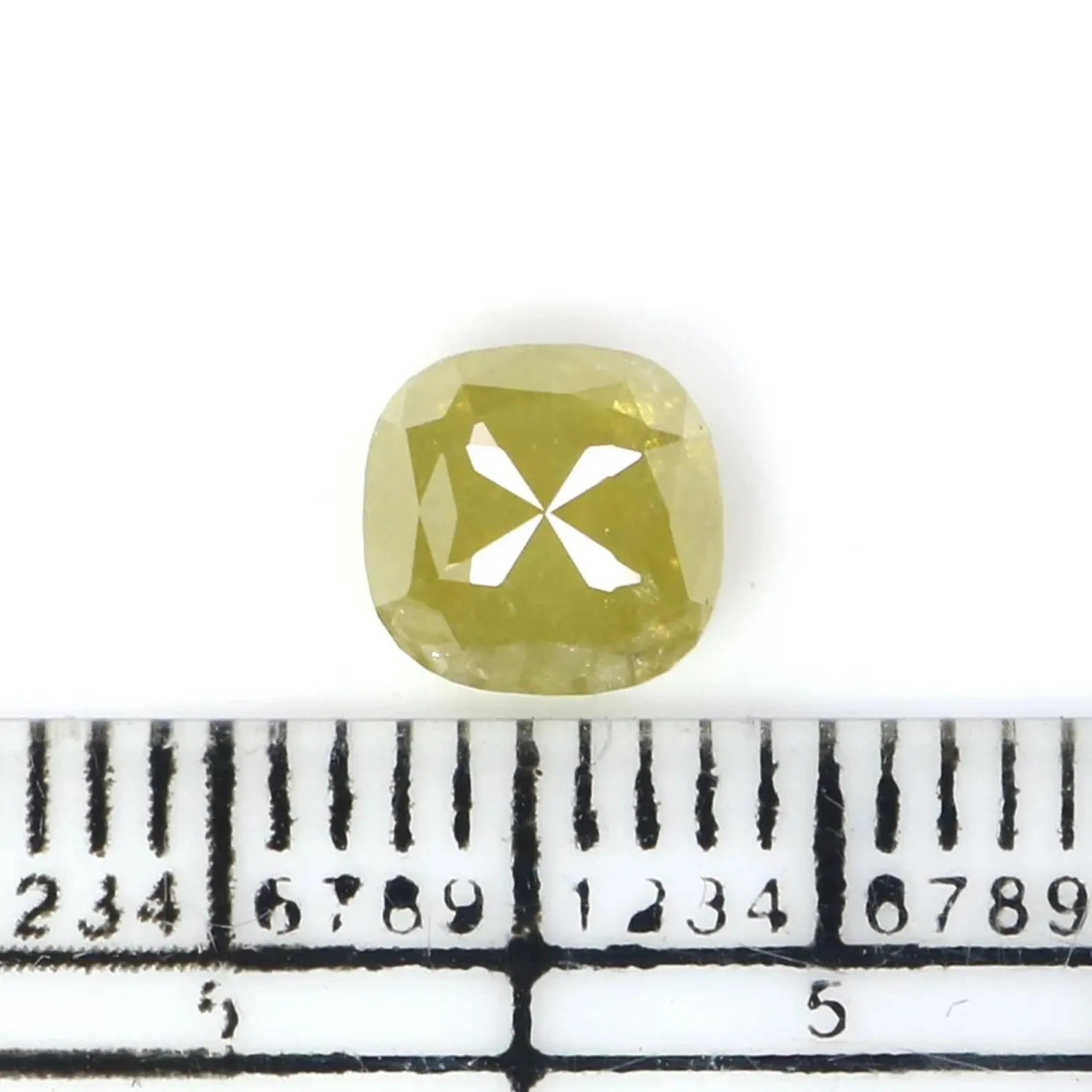 1.27 CT Natural Loose Cushion Shape Diamond Yellow Color Cushion Cut Diamond 6.00 MM Natural Yellow Color Cushion Rose Cut Diamond NQ2362