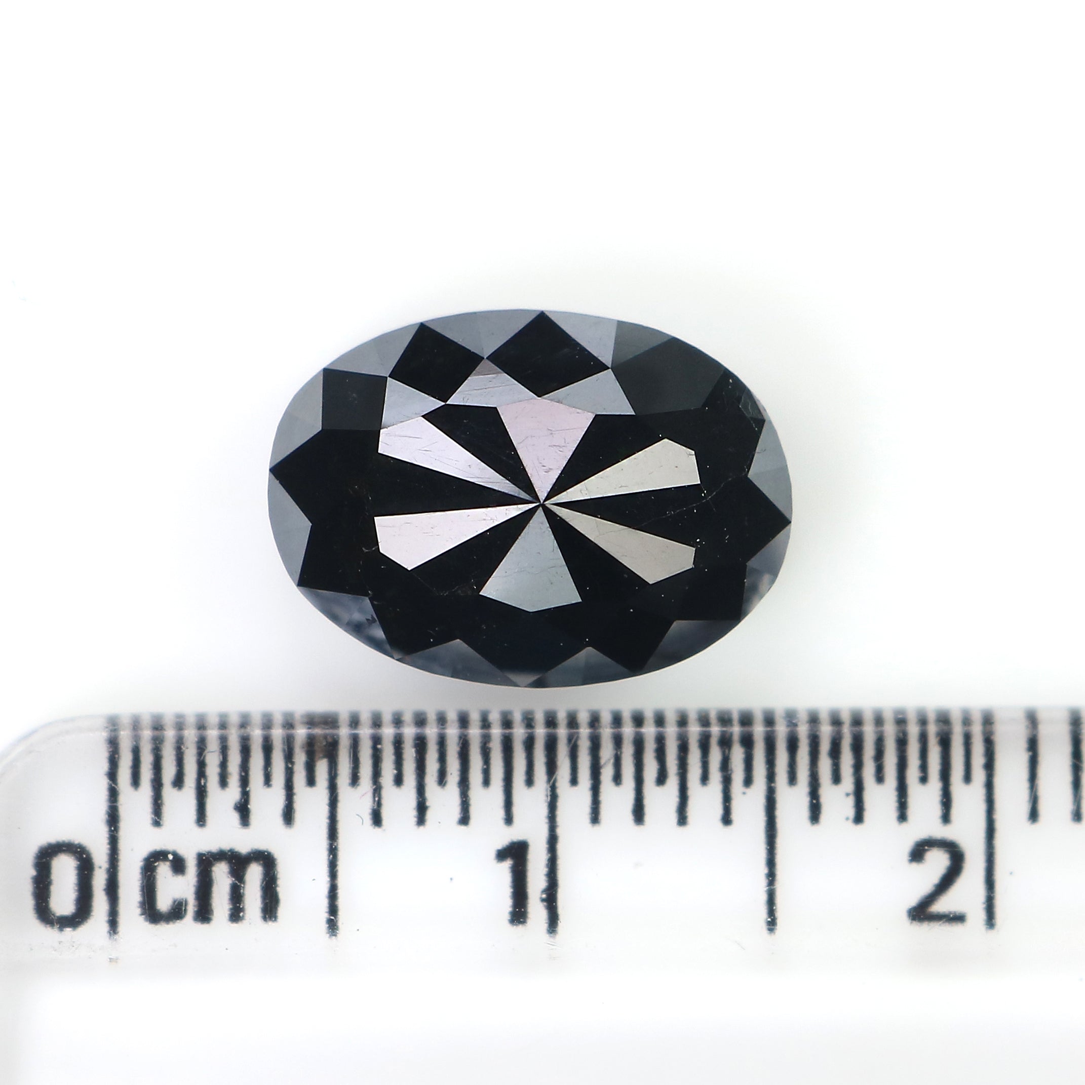4.62 CT Natural Loose Oval Cut Diamond Black Oval Diamond 11.90 MM Natural Loose Diamond Black Color Oval Shape Rose Cut Diamond LQ3118