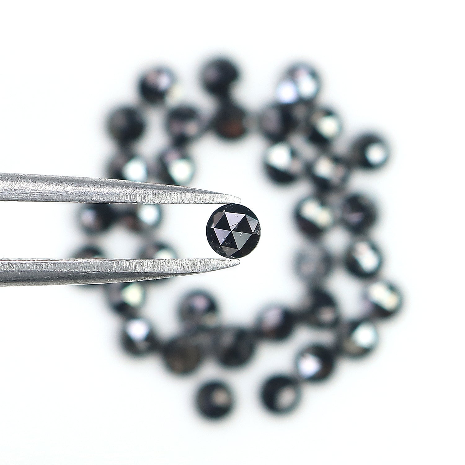 4.15 CT Natural Loose Round Rose Cut Diamond Black Color Round Shape Diamond 3.10 MM Natural Loose Black Color Round Rose Cut Diamond LQ1750