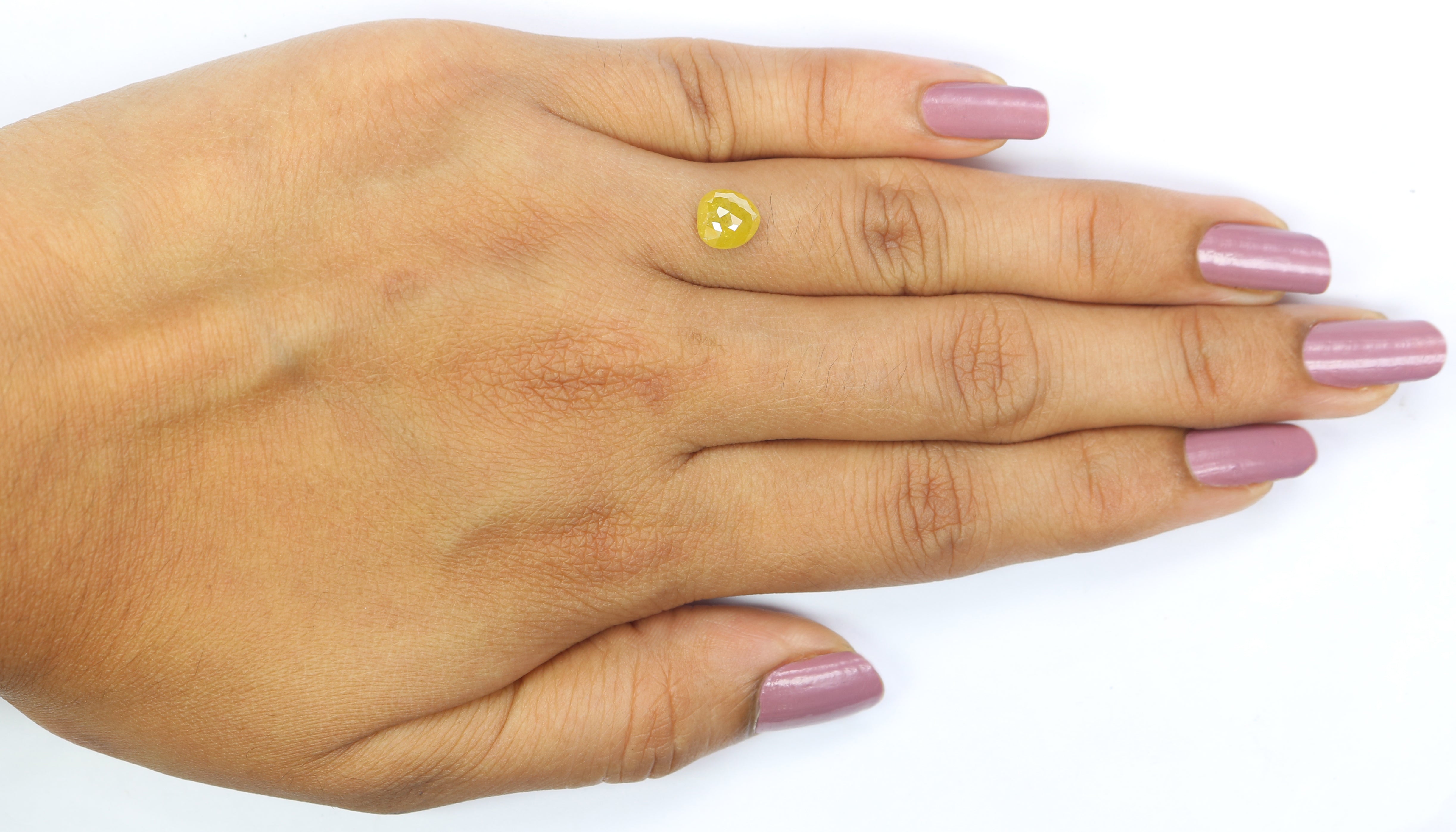 1.42 CT Natural Loose Heart Shape Diamond Yellow Color Heart Cut Diamond 6.40 MM Natural Loose Yellow Diamond Heart Rose Cut Diamond LQ2865