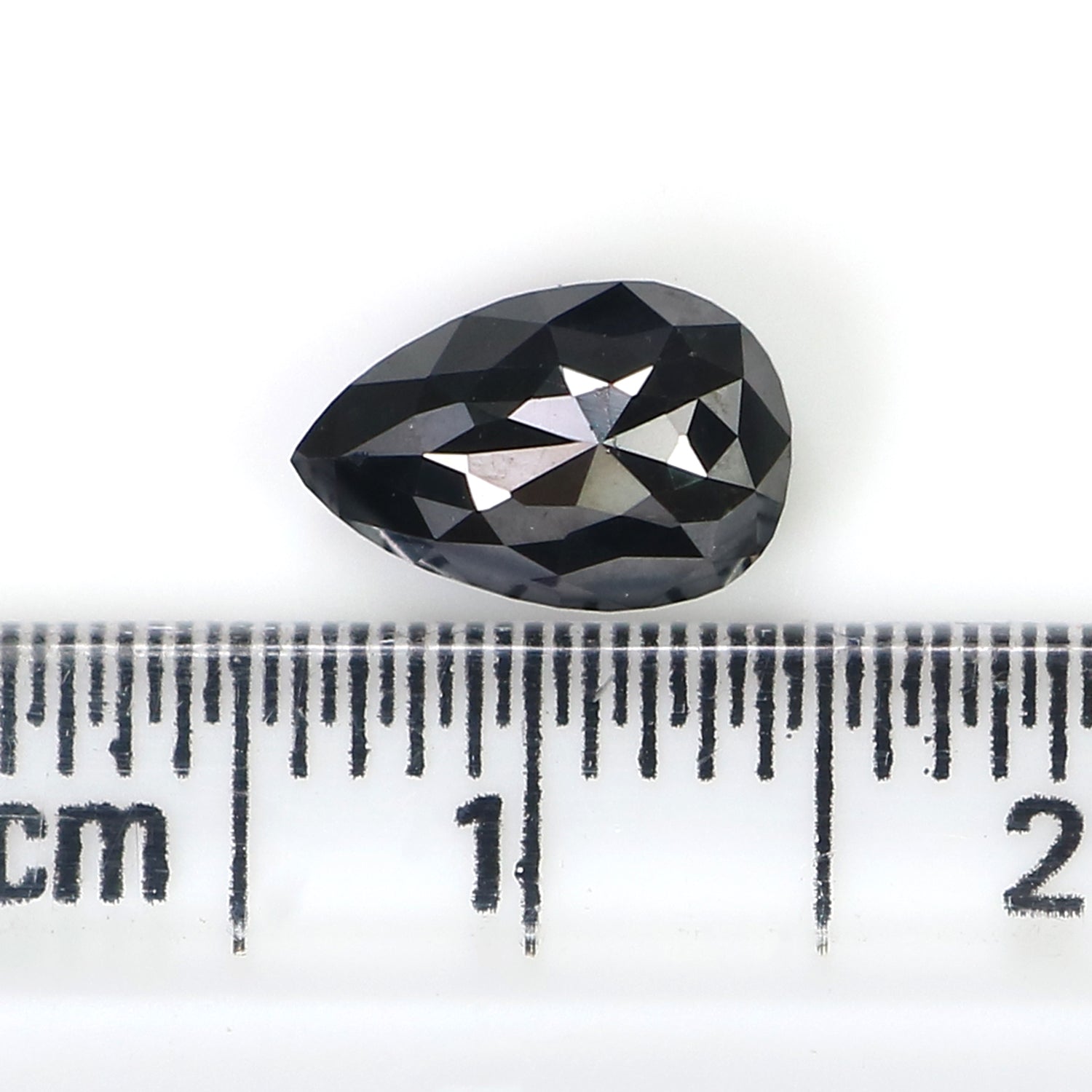 1.56 CT Natural Loose Pear Shape Diamond Black Color Pear Cut Diamond 8.60 MM Natural Loose Diamond Black Color Pear Rose Cut Diamond LC13