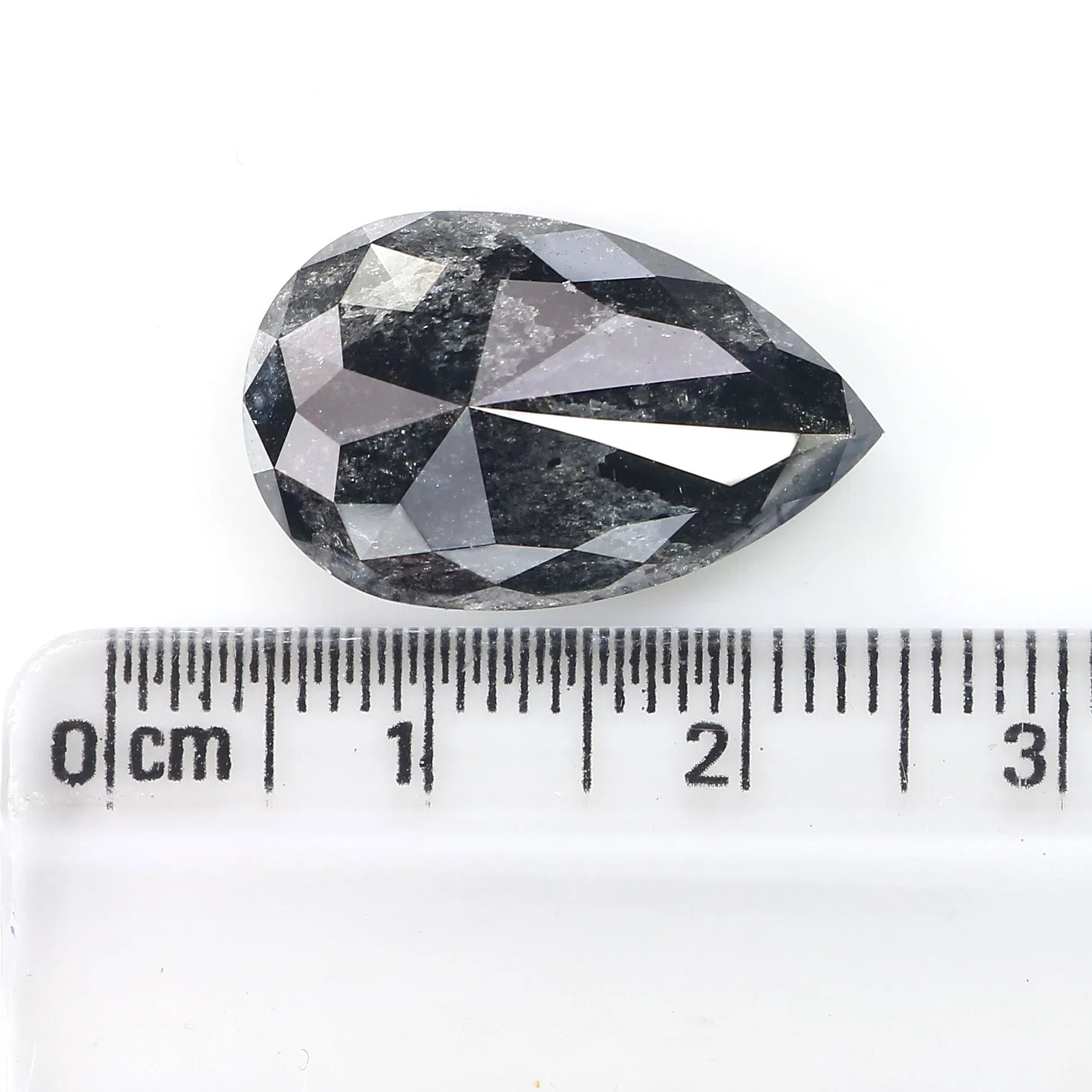 11.67 CT Natural Loose Pear Shape Diamond Salt And Pepper Pear Rose Cut Diamond 20.20 MM Black Grey Color Pear Rose Cut Diamond LQ3019