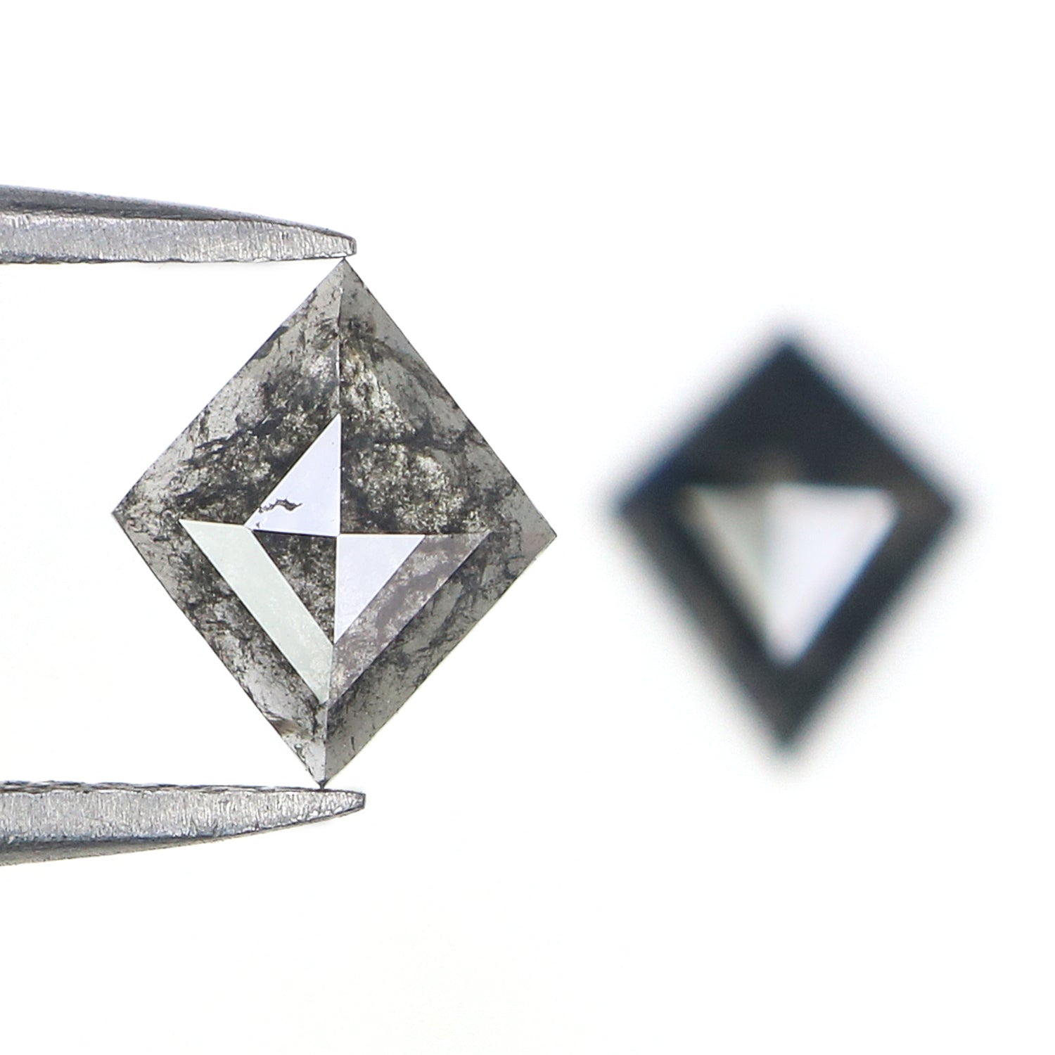 1.13 CT Natural Loose Kite Cut Pair Diamond Salt And Pepper Kite Shape Diamond 8.30 MM Natural Black Grey Color Kite Rose Cut Diamond N2605
