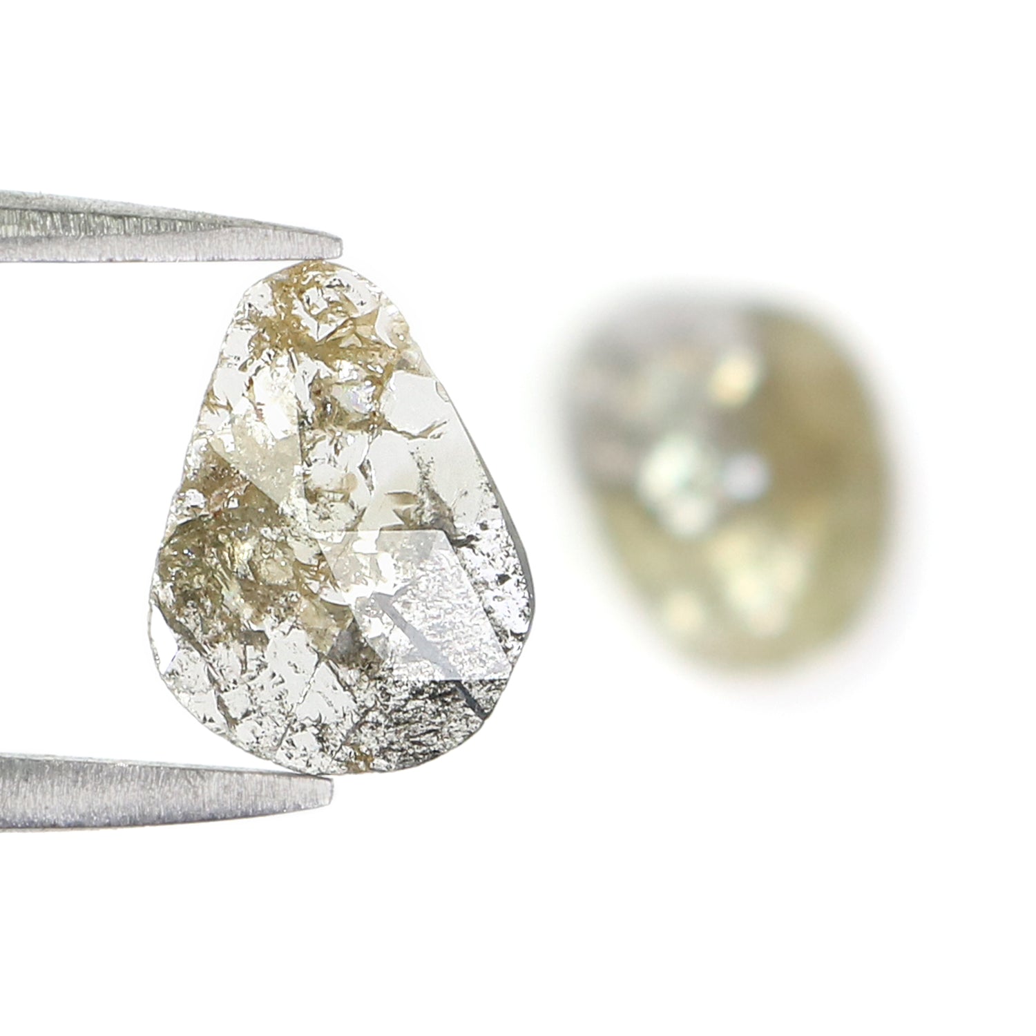 1.36 CT Natural Loose Slice Shape Diamond Yellow Color Slice Uncut Diamond 10.05 MM Natural Grey Color Diamond Irregular Cut Diamond L3552