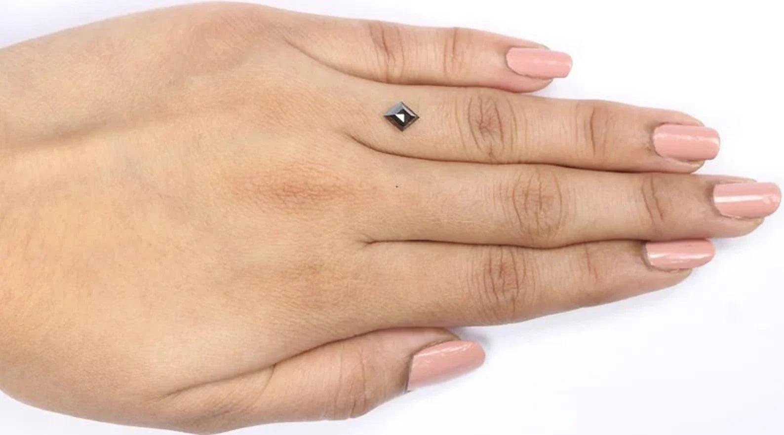 0.57 Ct Natural Loose Kite Shape Diamond Brown Black Color Kite Cut Diamond 6.80 MM Natural Brown Black Color Kite Rose Cut Diamond NQ8756