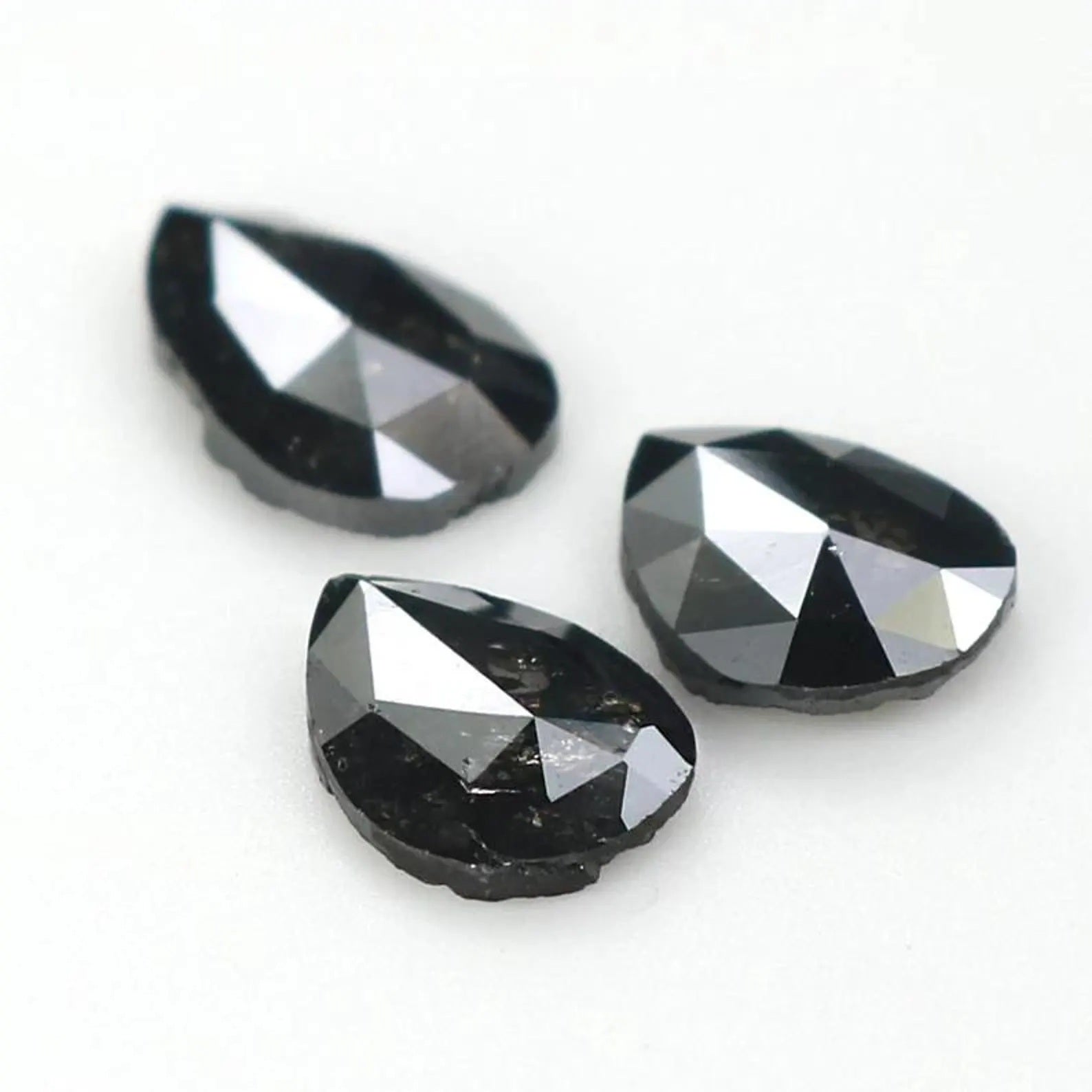 1.16 CT Natural Loose Pear Shape Diamond Black Color Pear Cut Diamond 6.15 MM Natural Loose Diamond Black Color Pear Rose Cut Diamond NQ1719