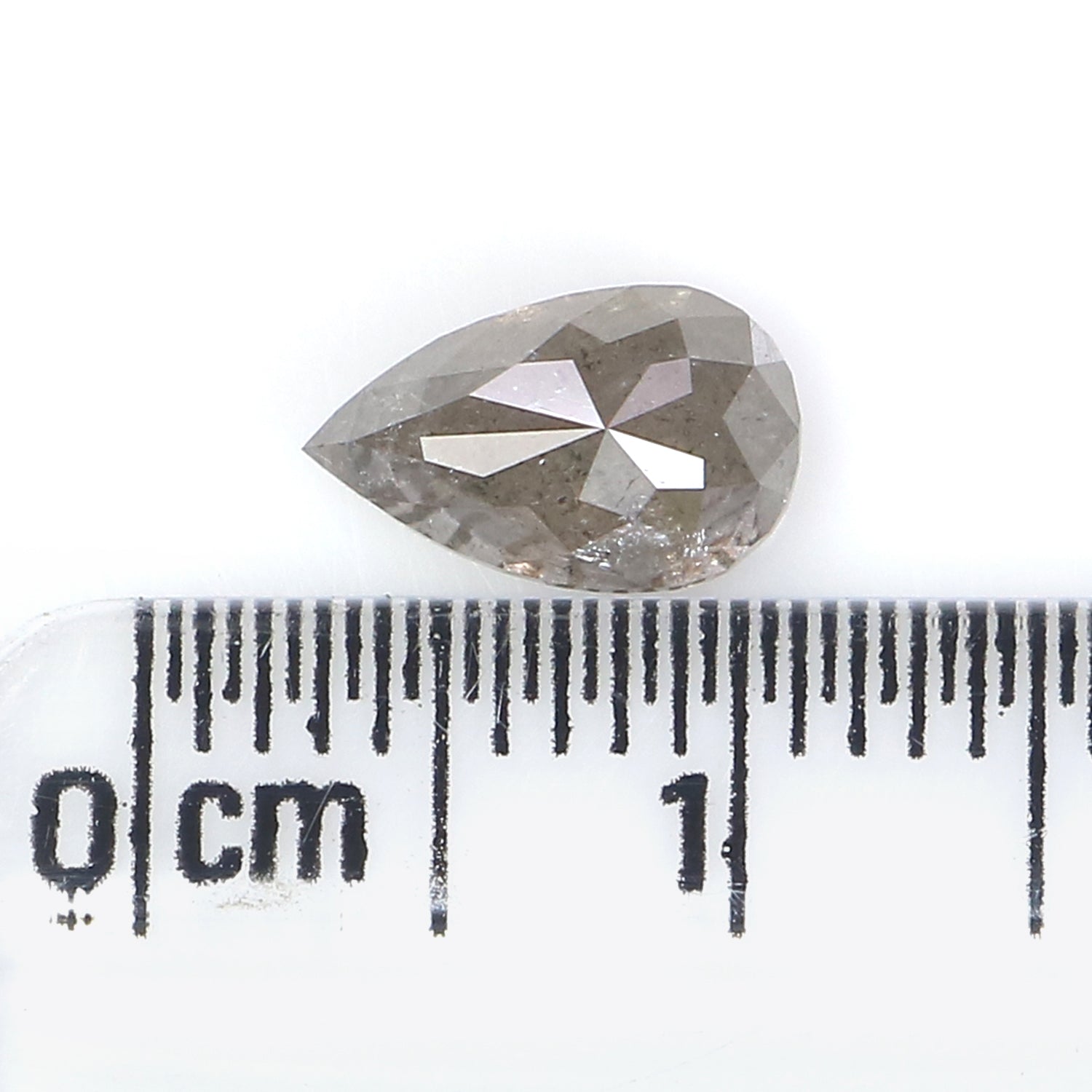1.30 CT Natural Loose Pear Shape Diamond Grey Color Pear Cut Diamond 8.45 MM Natural Loose Grey Color Diamond Pear Rose Cut Diamond KQ2706