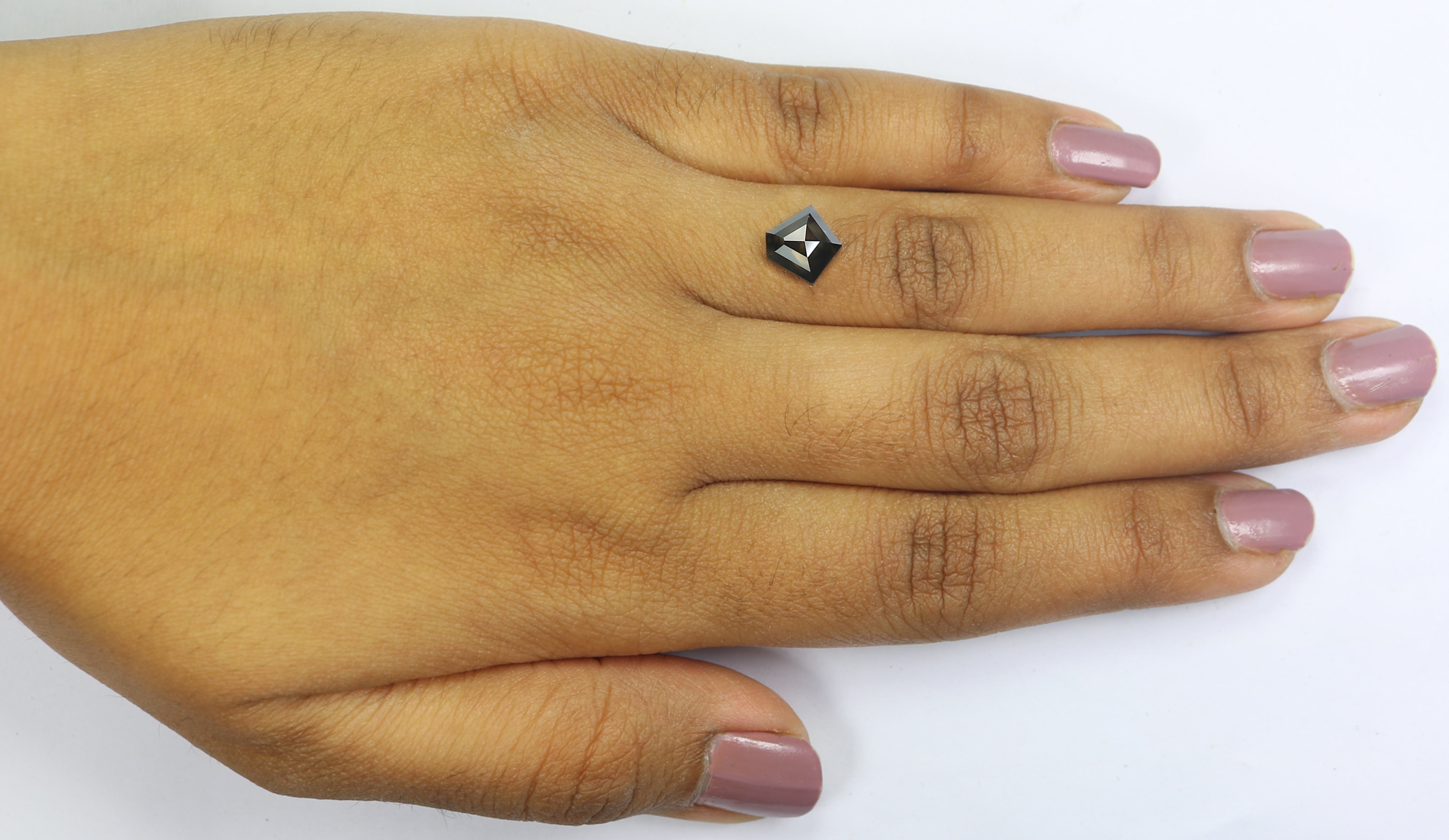 1.74 Ct IGI CERTIFIED Natural Loose Pentagon Cut Diamond Black Color Diamond 8.05 MM Natural Loose Diamond Pentagon Shape Diamond  QL9381